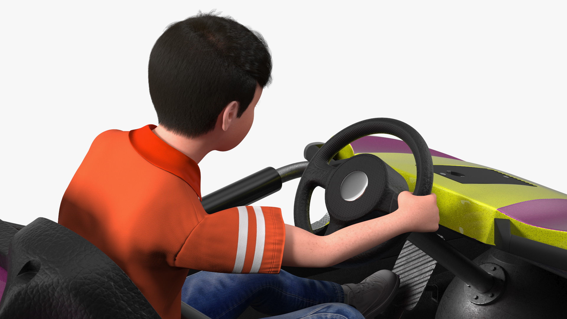 3D Boy with Bumper Car Fur model