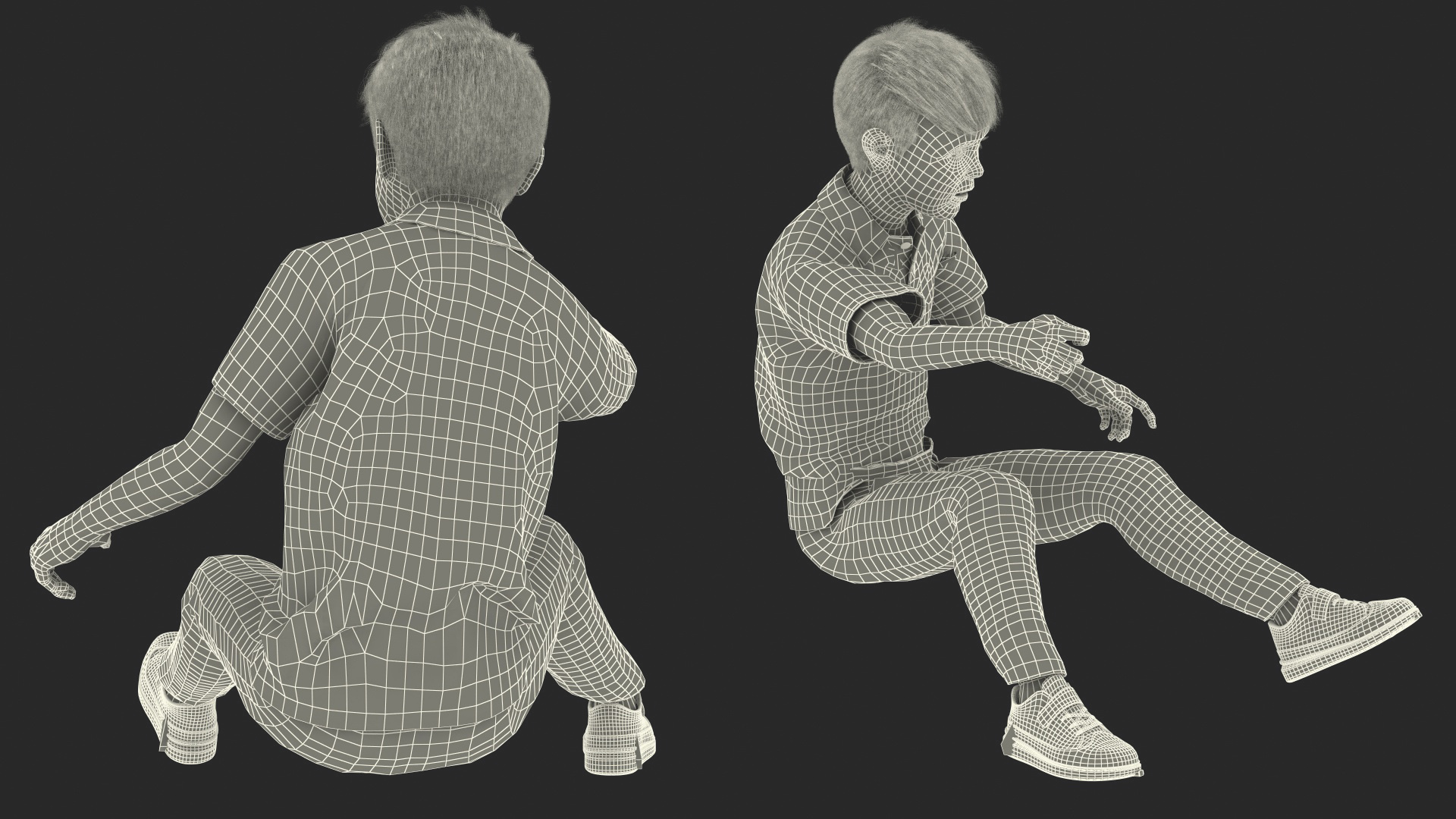 3D Boy with Bumper Car Fur model