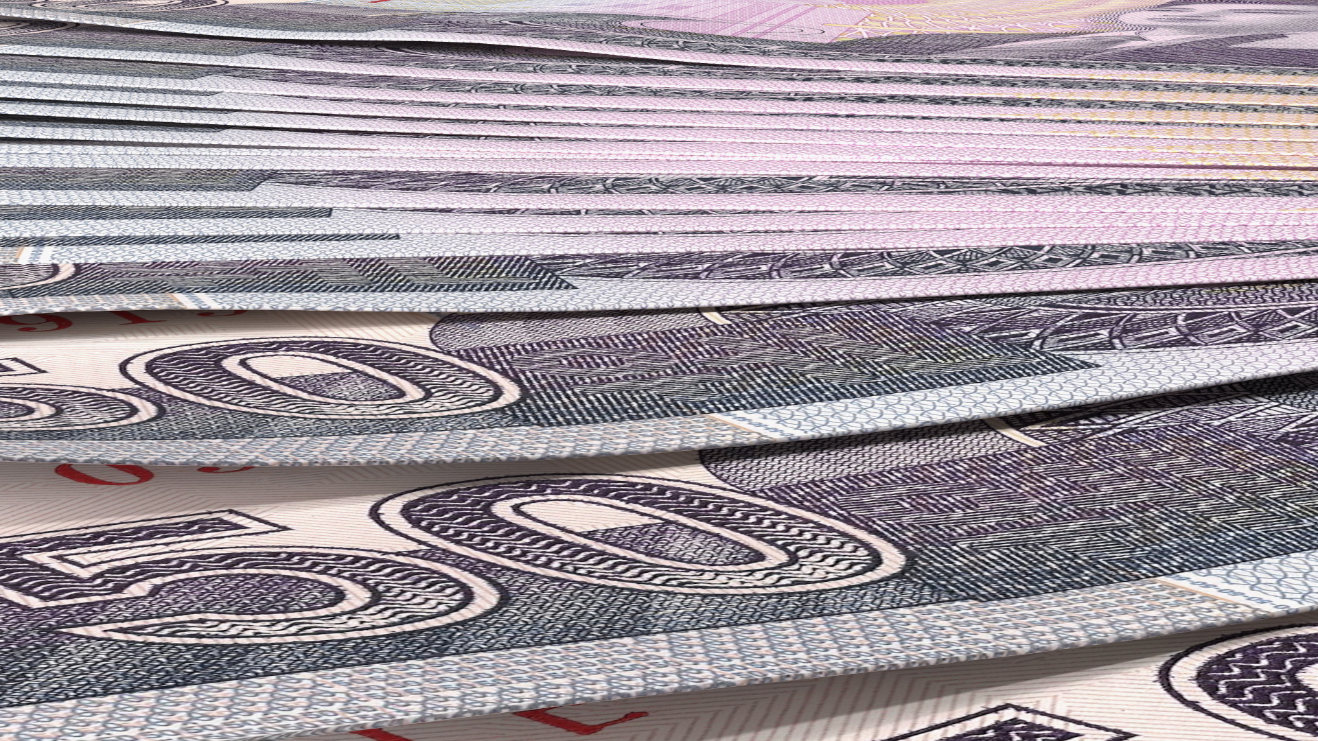 3D model Fan of North Korea 50 Won Banknotes