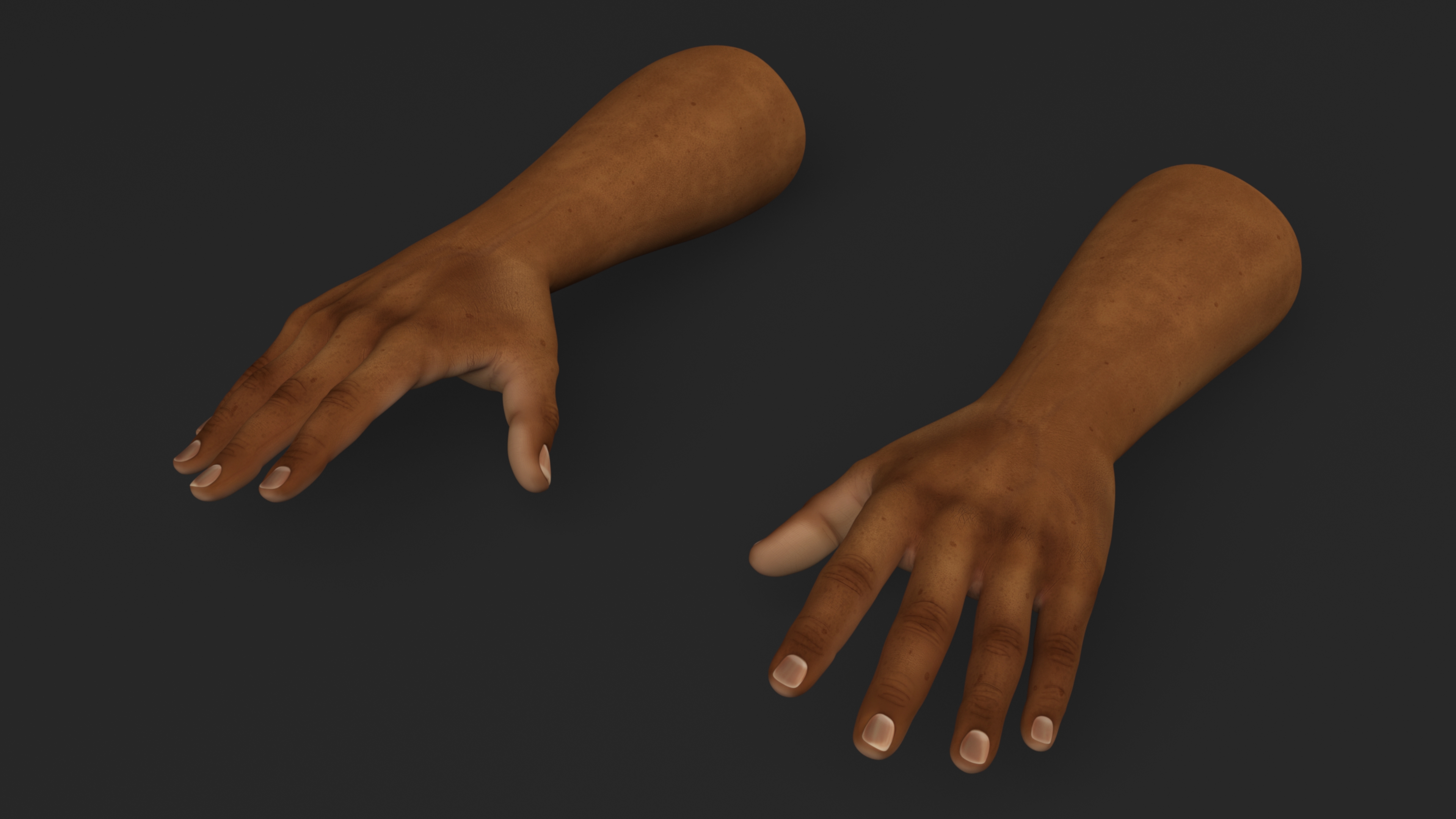 3D African Male Hands Base Pose model