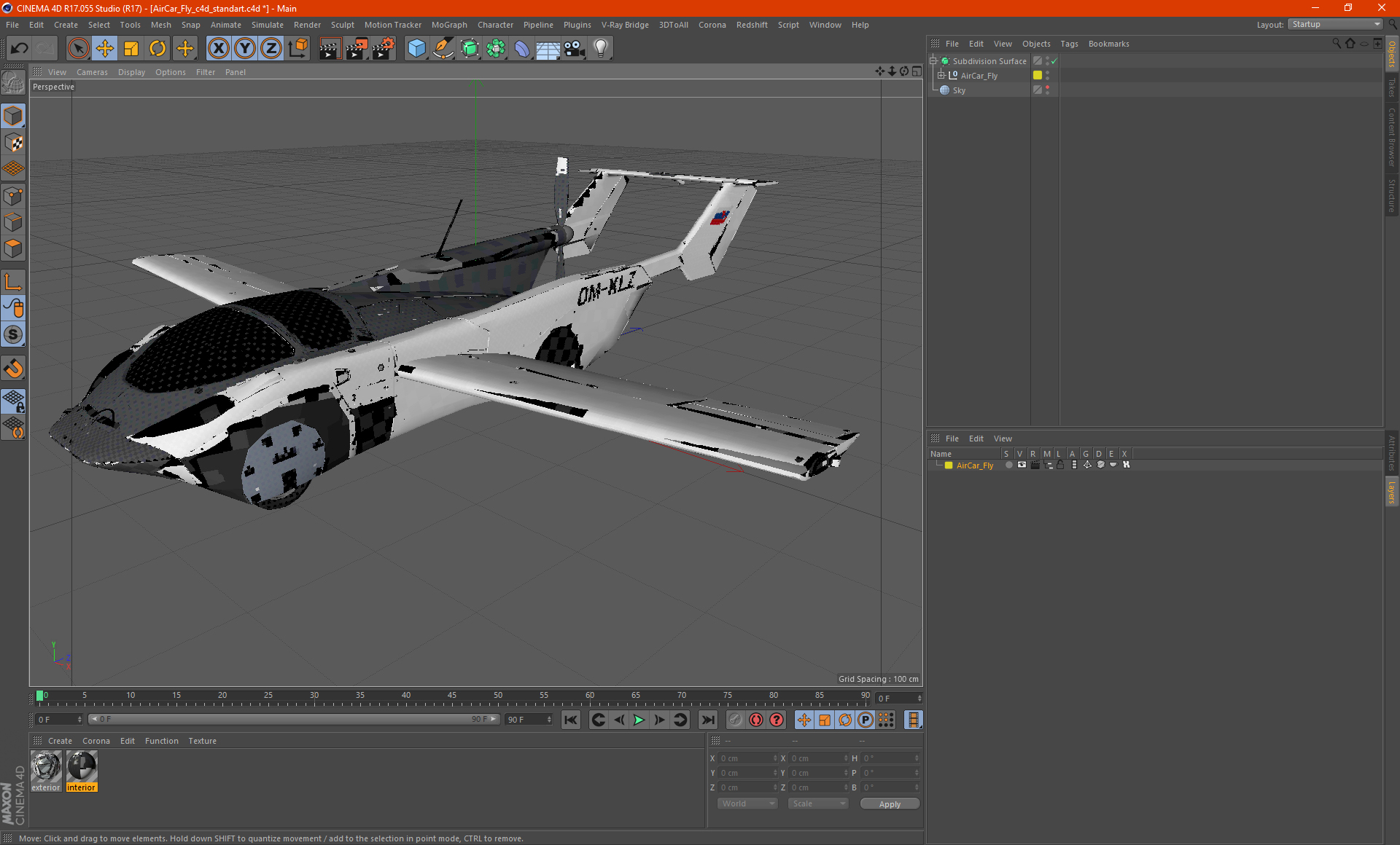 3D model AirCar Fly