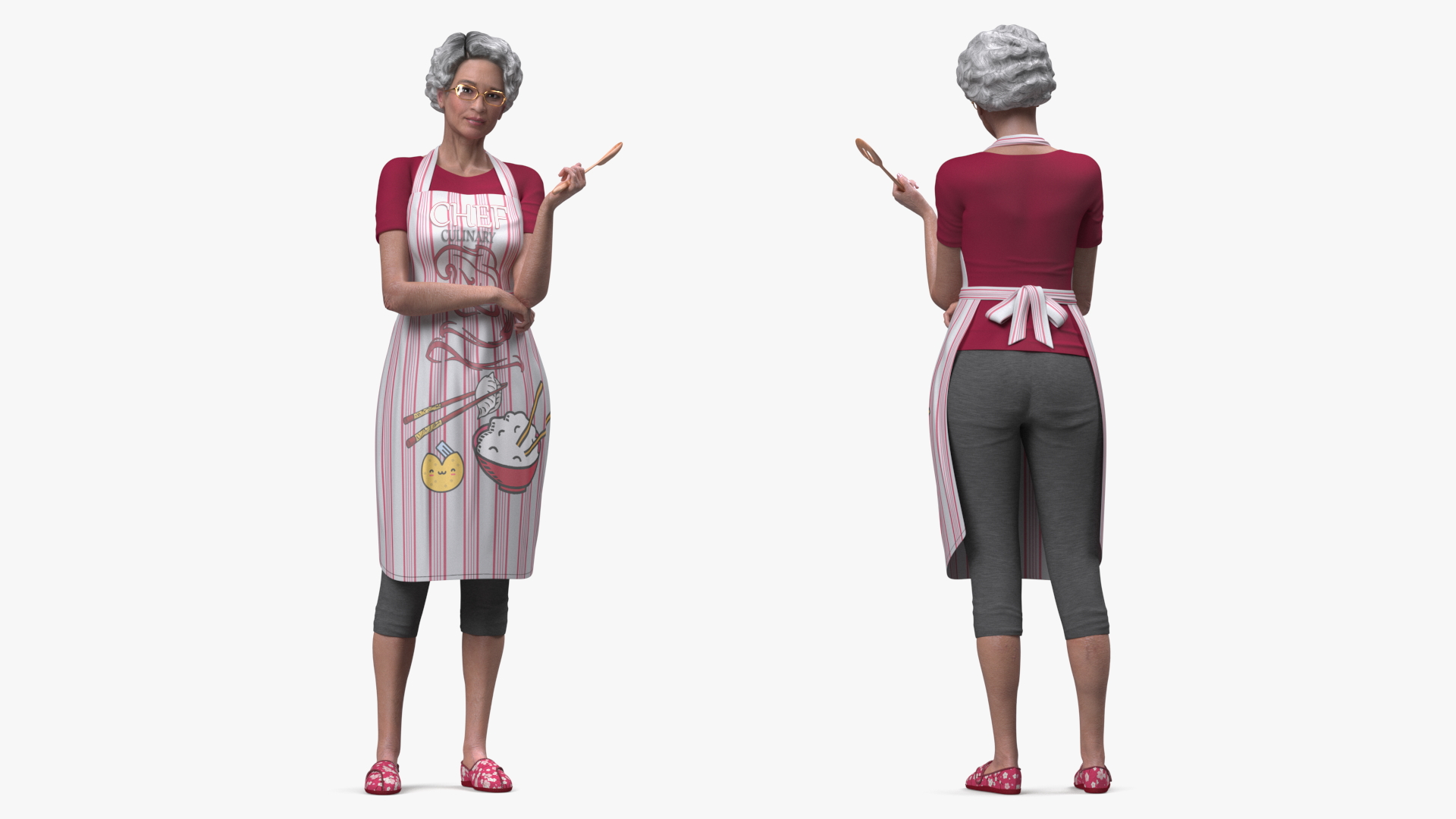 3D Korean Woman Kitchen Style Rigged model