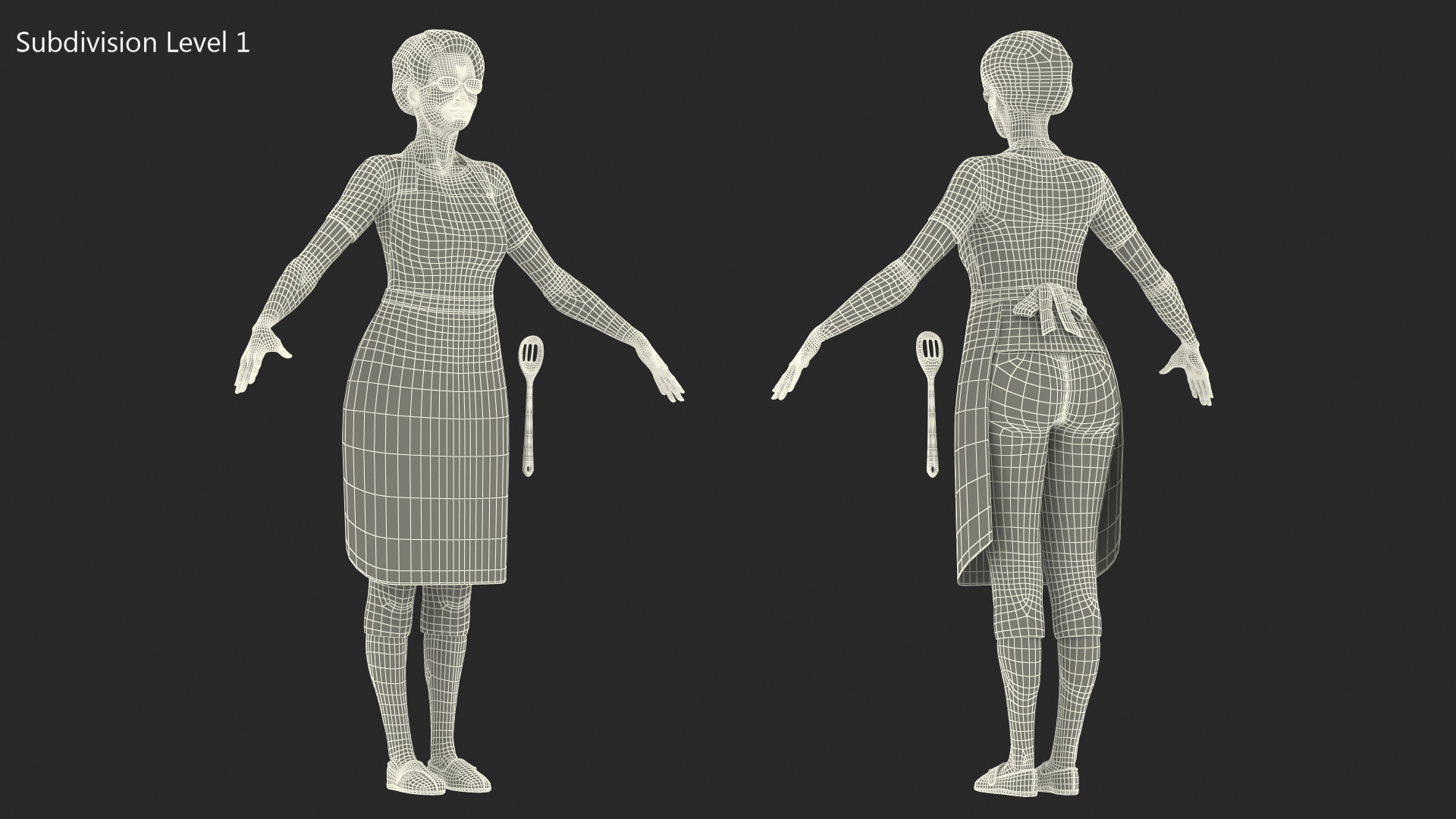 3D Korean Woman Kitchen Style Rigged model
