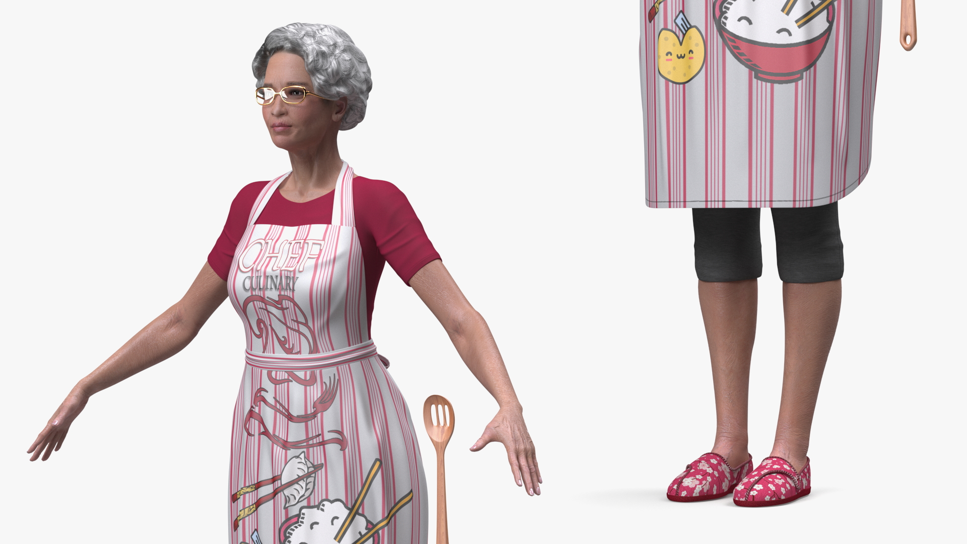 3D Korean Woman Kitchen Style Rigged model