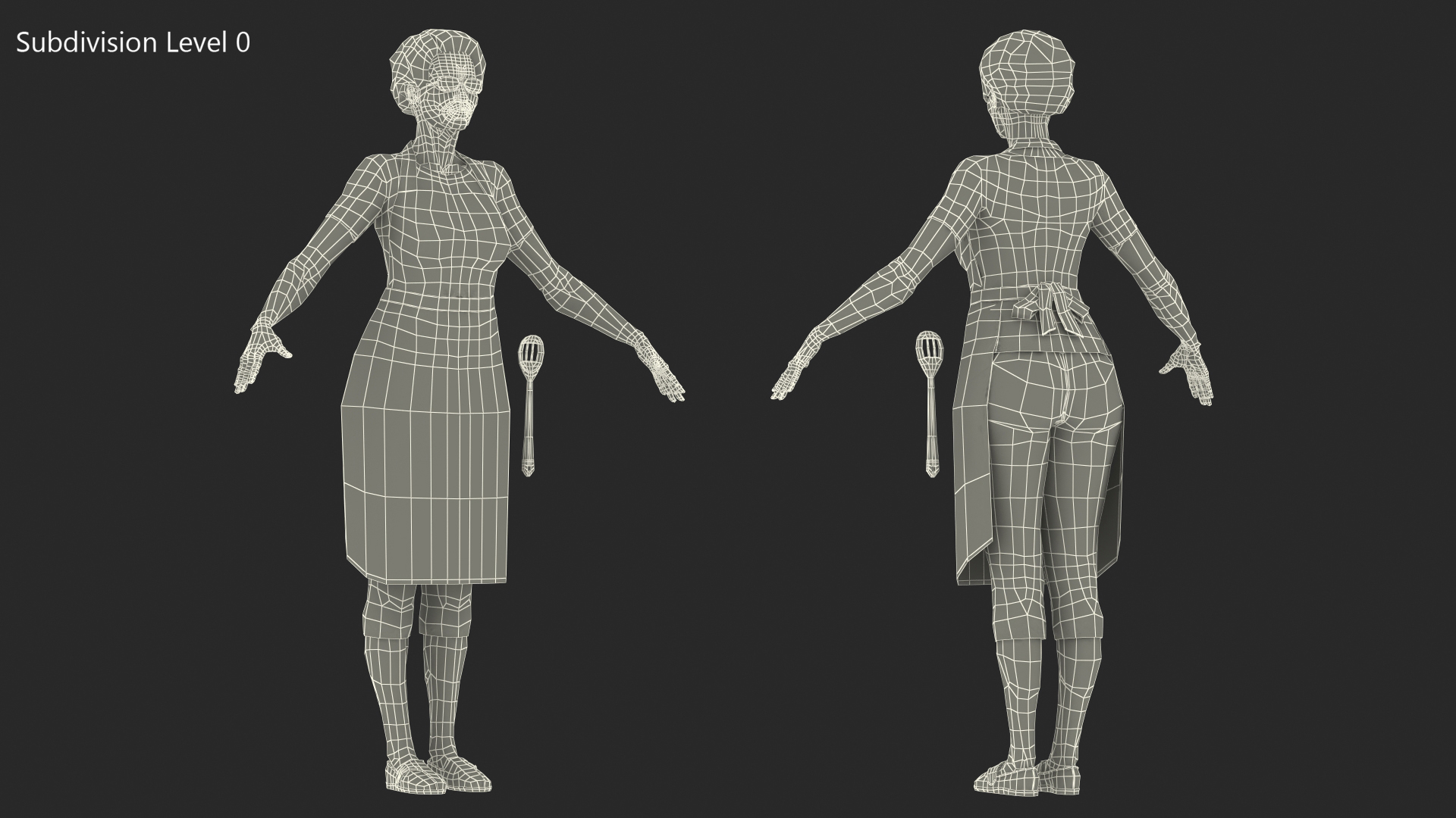 3D Korean Woman Kitchen Style Rigged model