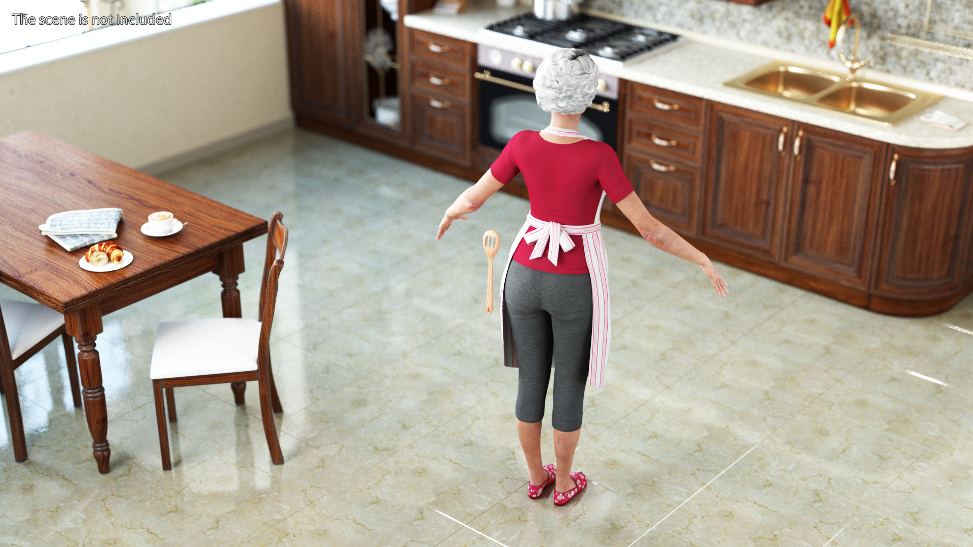 3D Korean Woman Kitchen Style Rigged model