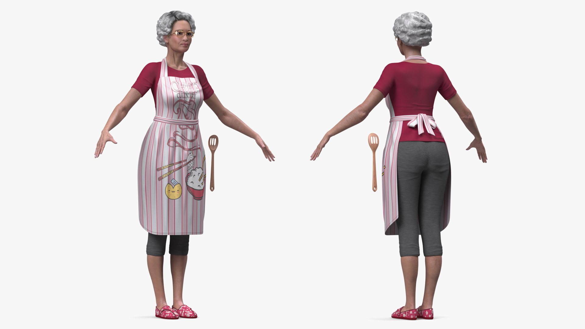 3D Korean Woman Kitchen Style Rigged model