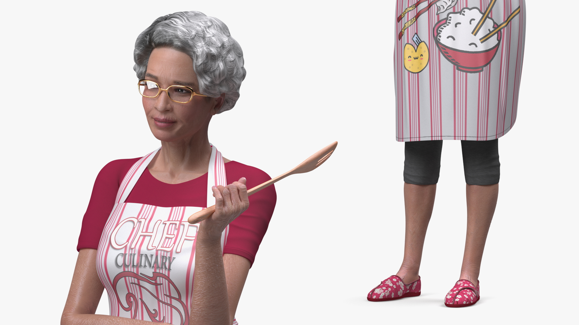 3D Korean Woman Kitchen Style Rigged model