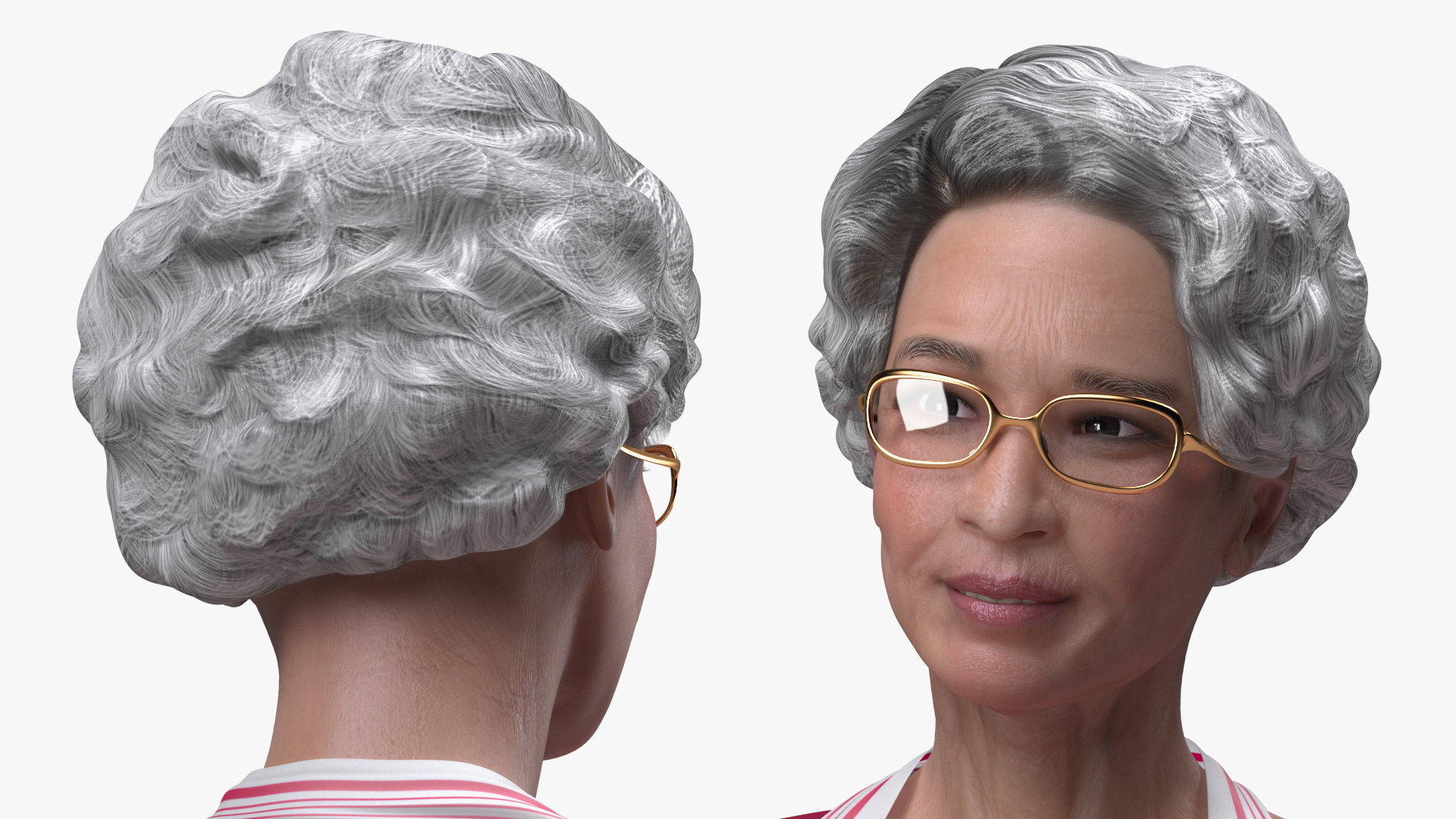 3D Korean Woman Kitchen Style Rigged model