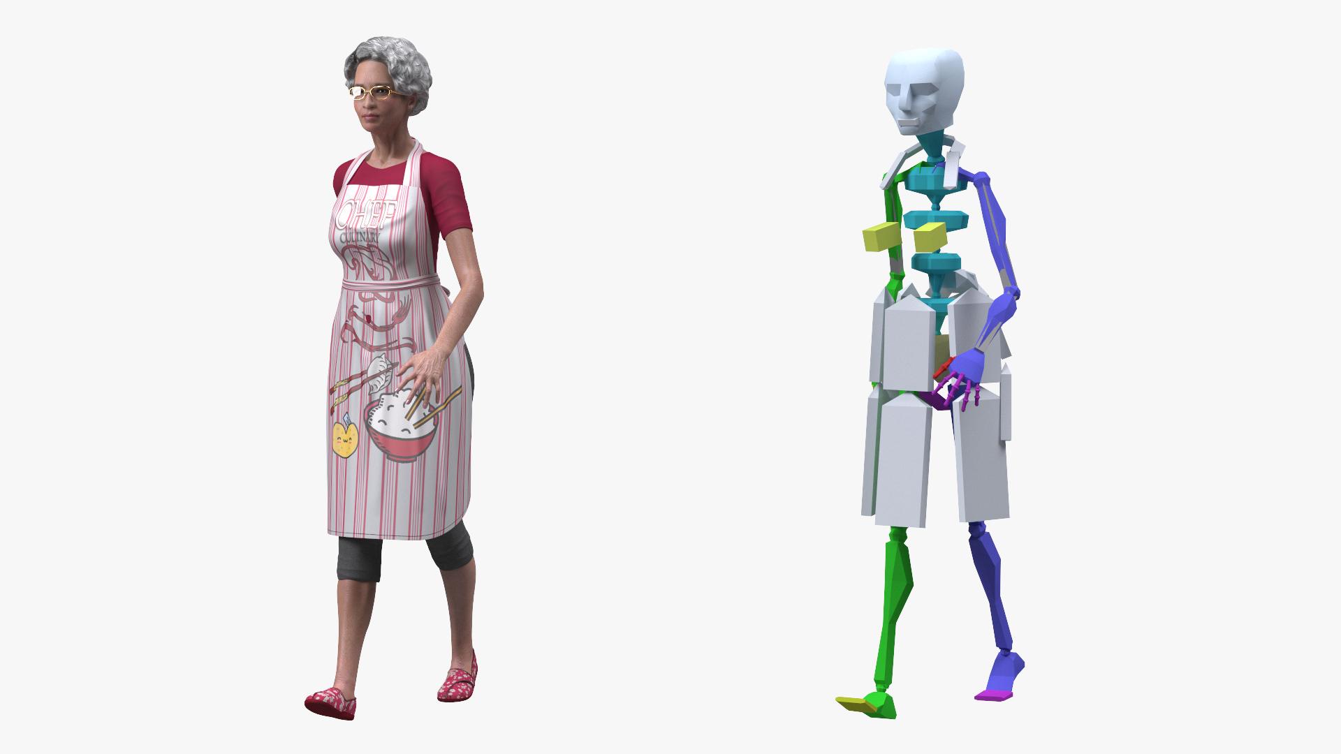 3D Korean Woman Kitchen Style Rigged model