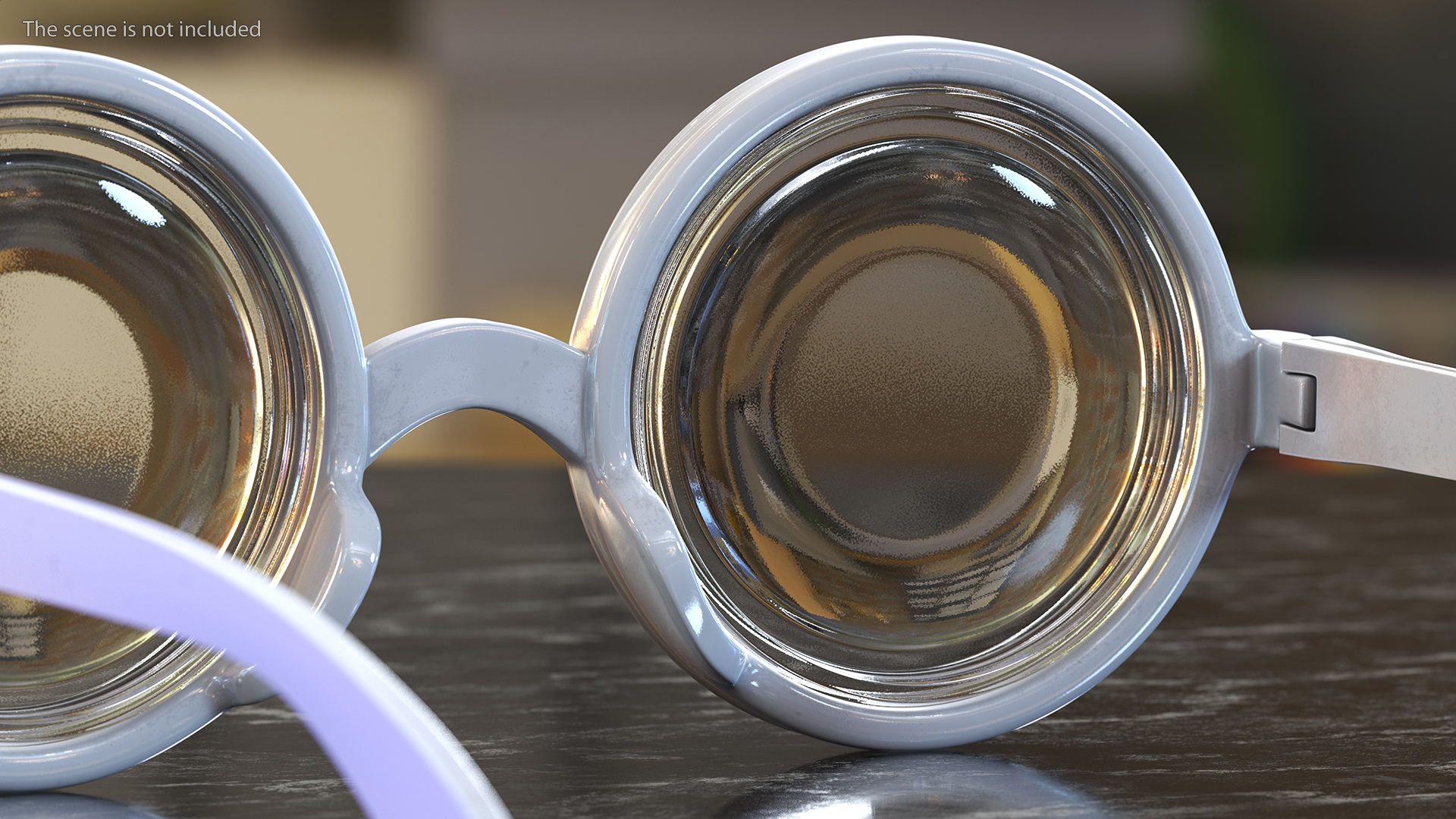 3D White Nerd Glasses model