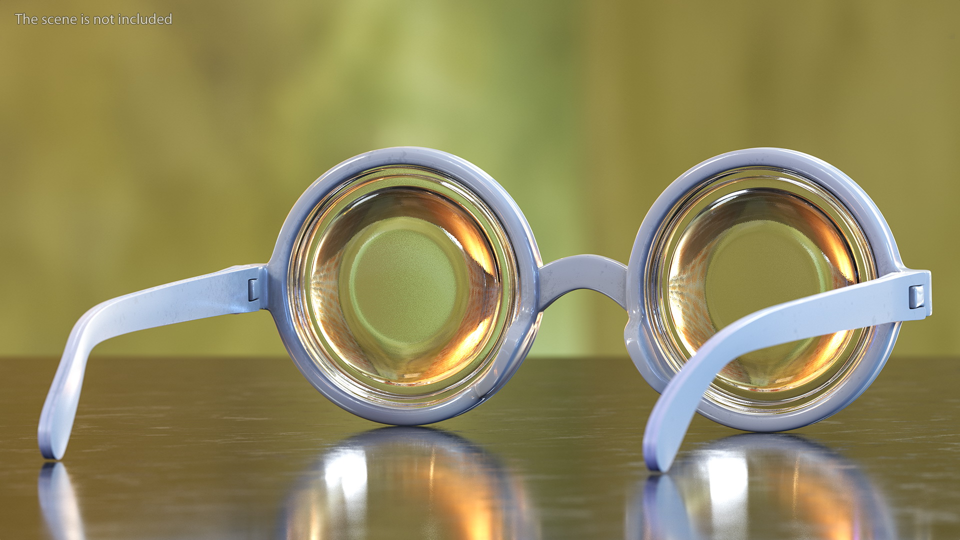 3D White Nerd Glasses model