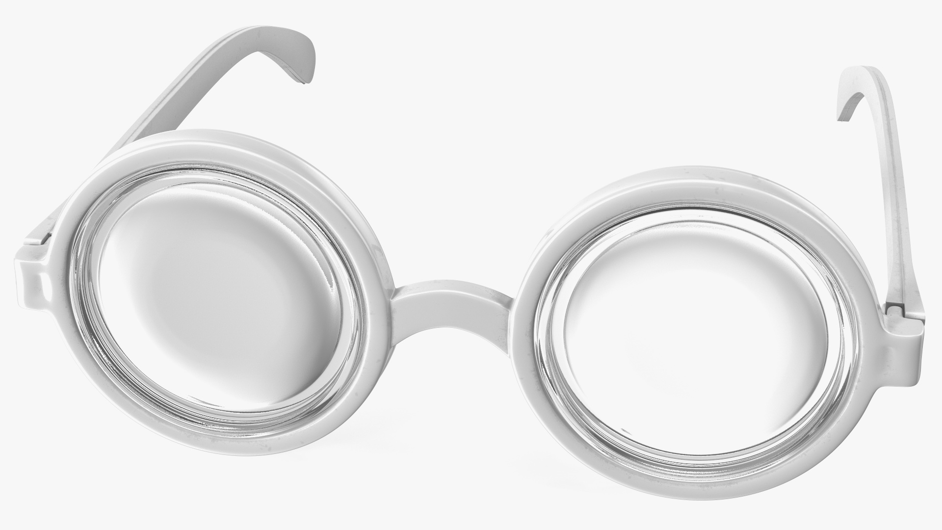 3D White Nerd Glasses model