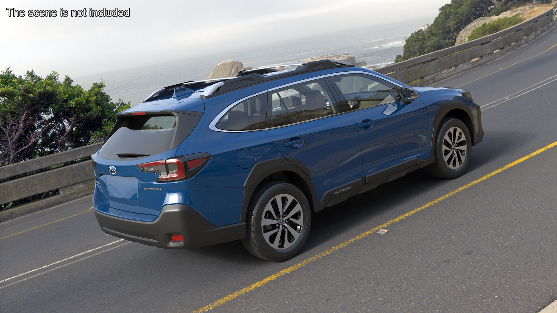 3D model Subaru Outback 2025 Blue Simplified