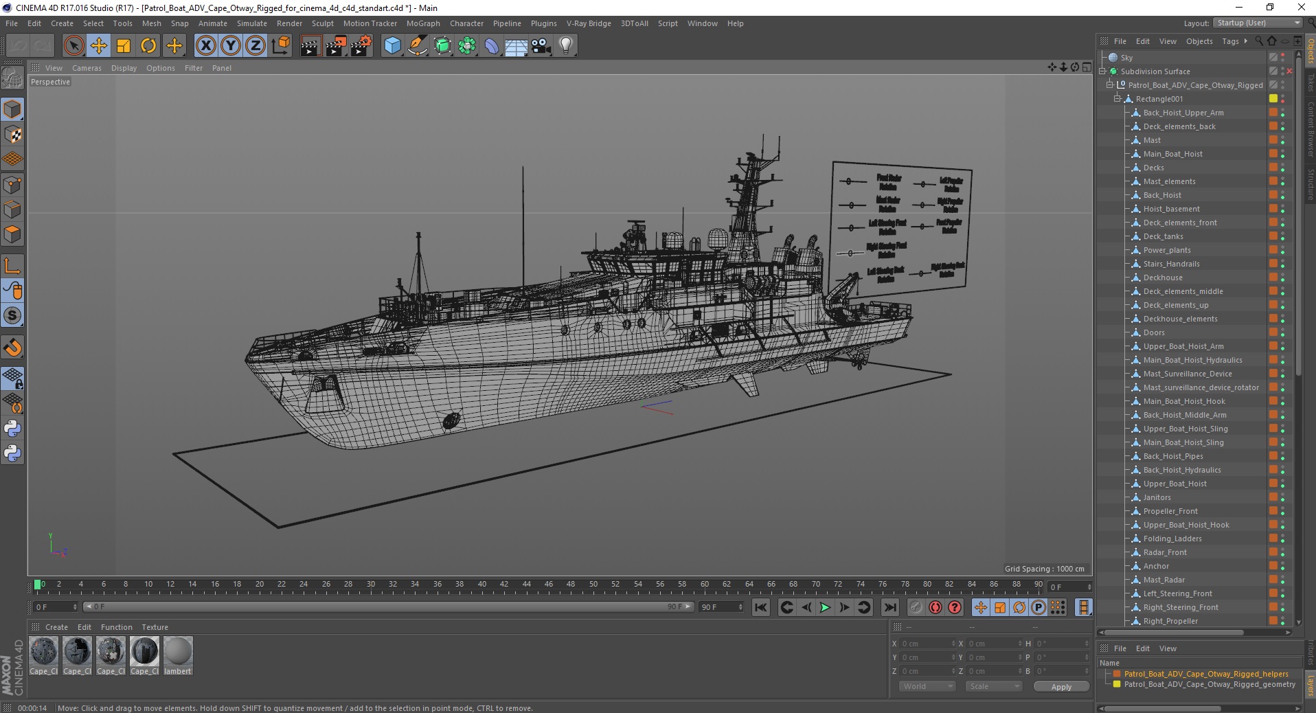 Patrol Boat ADV Cape Otway Rigged for Cinema 4D 3D