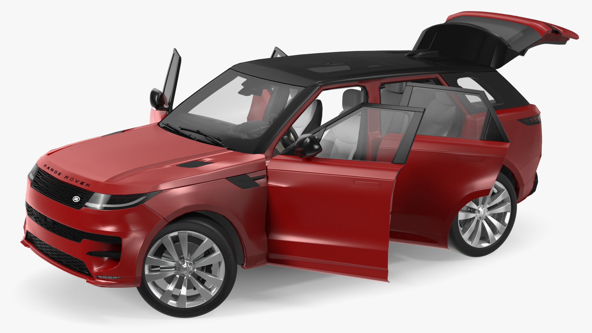 Range Rover Sport 2023 Red Rigged for Maya 3D