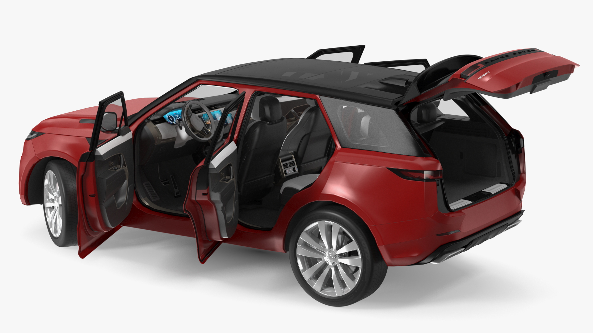 Range Rover Sport 2023 Red Rigged for Maya 3D