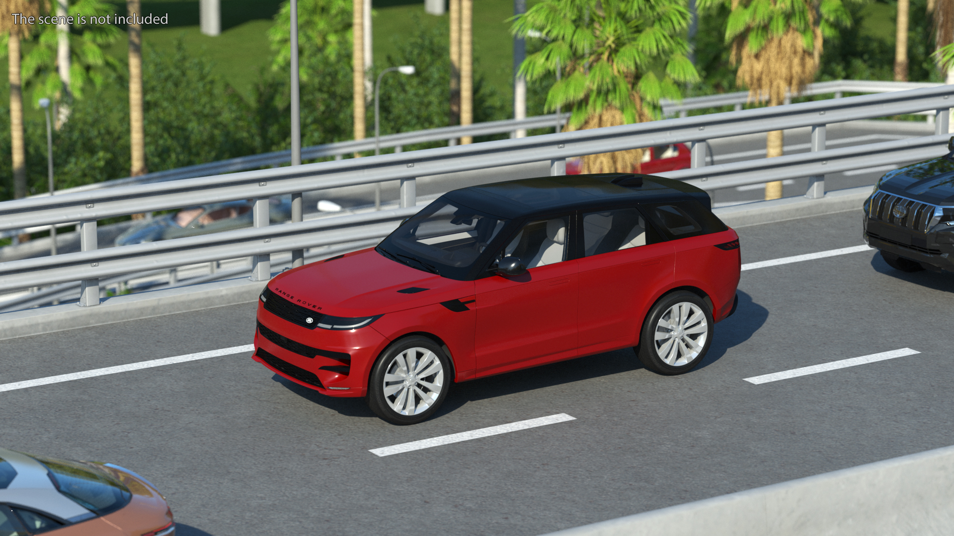 Range Rover Sport 2023 Red Rigged for Maya 3D