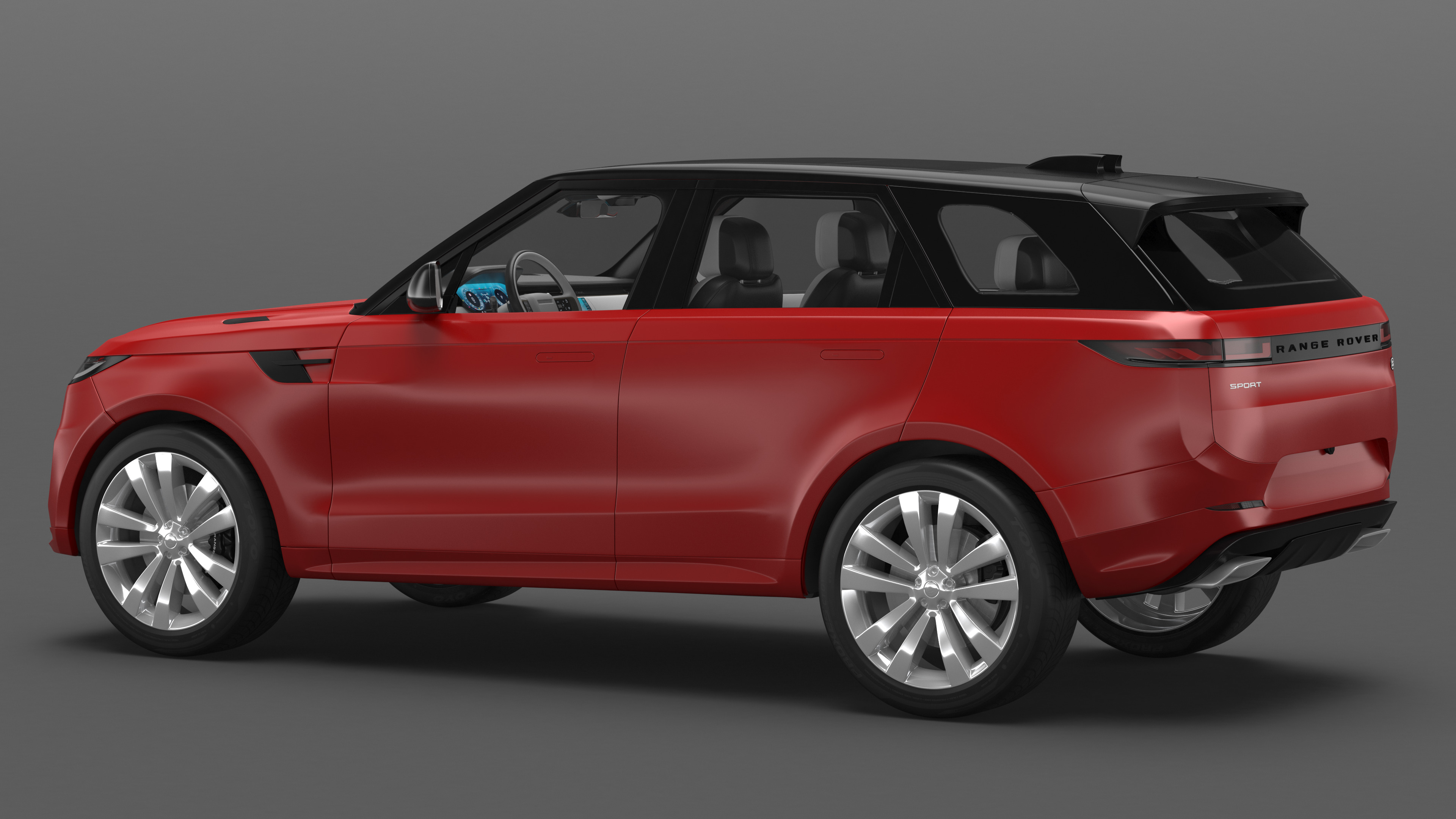 Range Rover Sport 2023 Red Rigged for Maya 3D