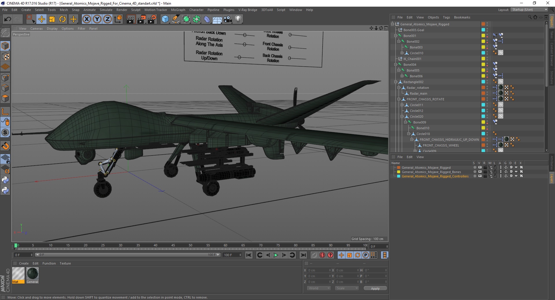 3D General Atomics Mojave Rigged for Cinema 4D model
