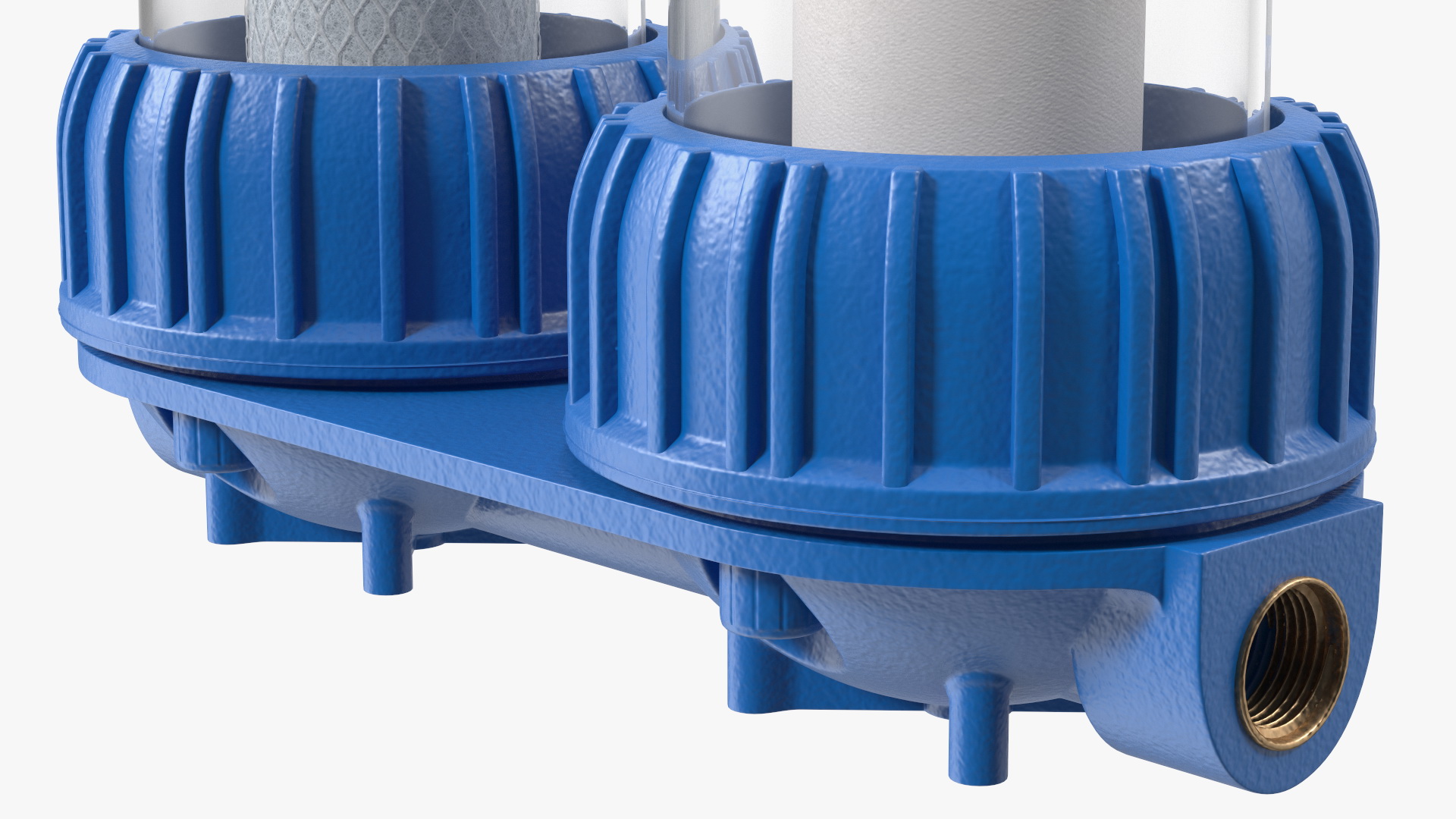 Dual Stage Water Filter Housing with Filters 3D model