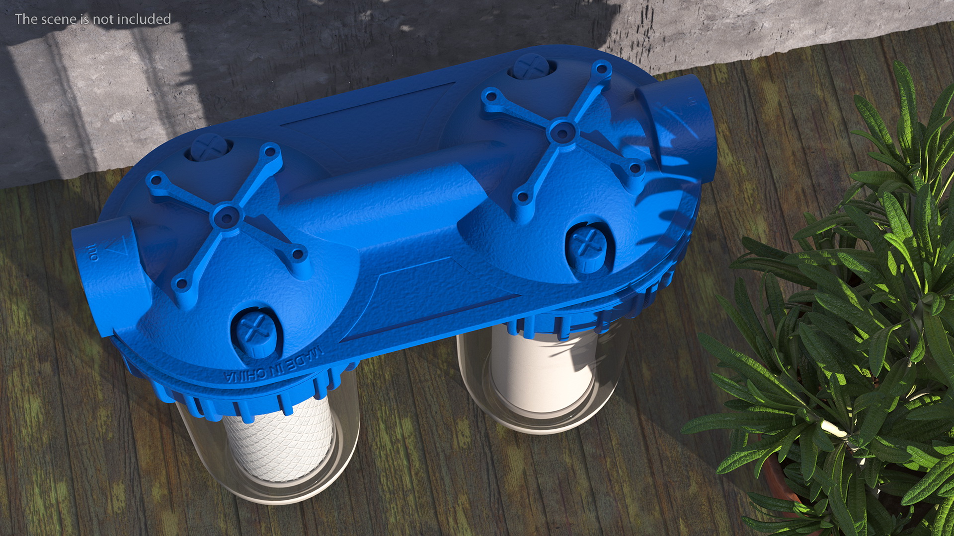 Dual Stage Water Filter Housing with Filters 3D model