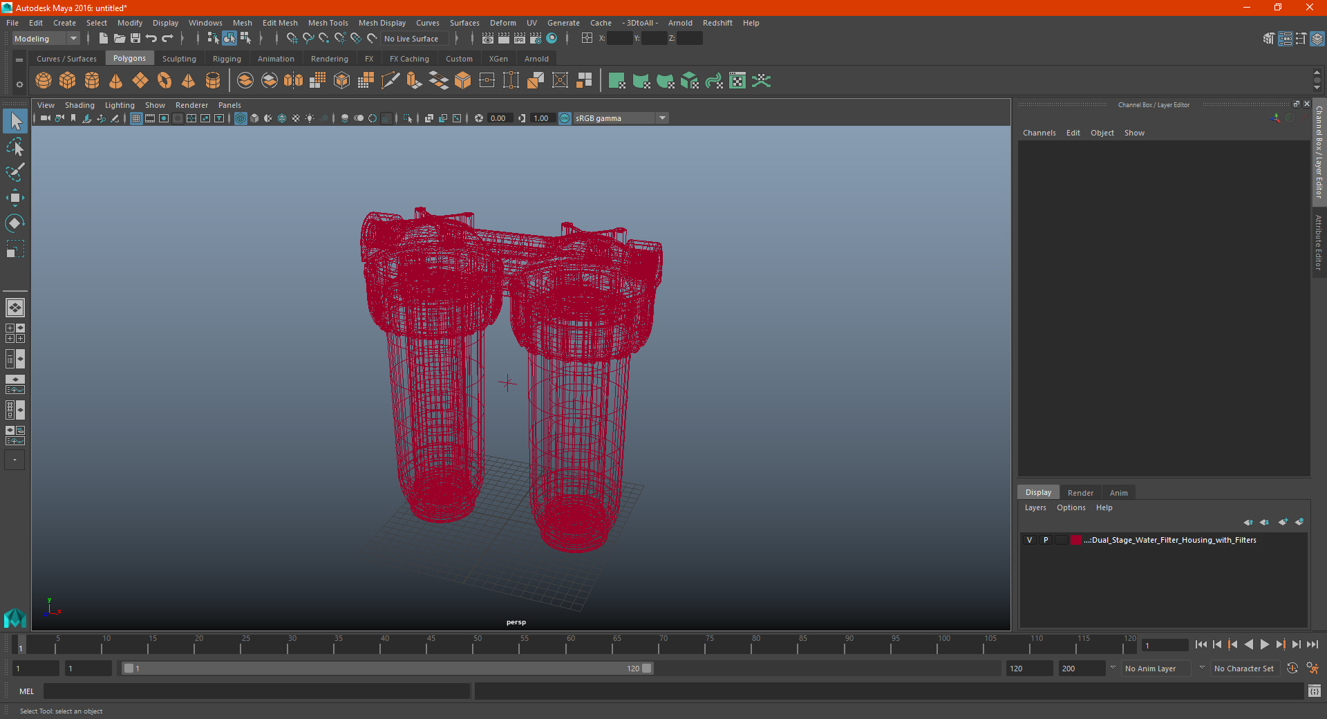 Dual Stage Water Filter Housing with Filters 3D model