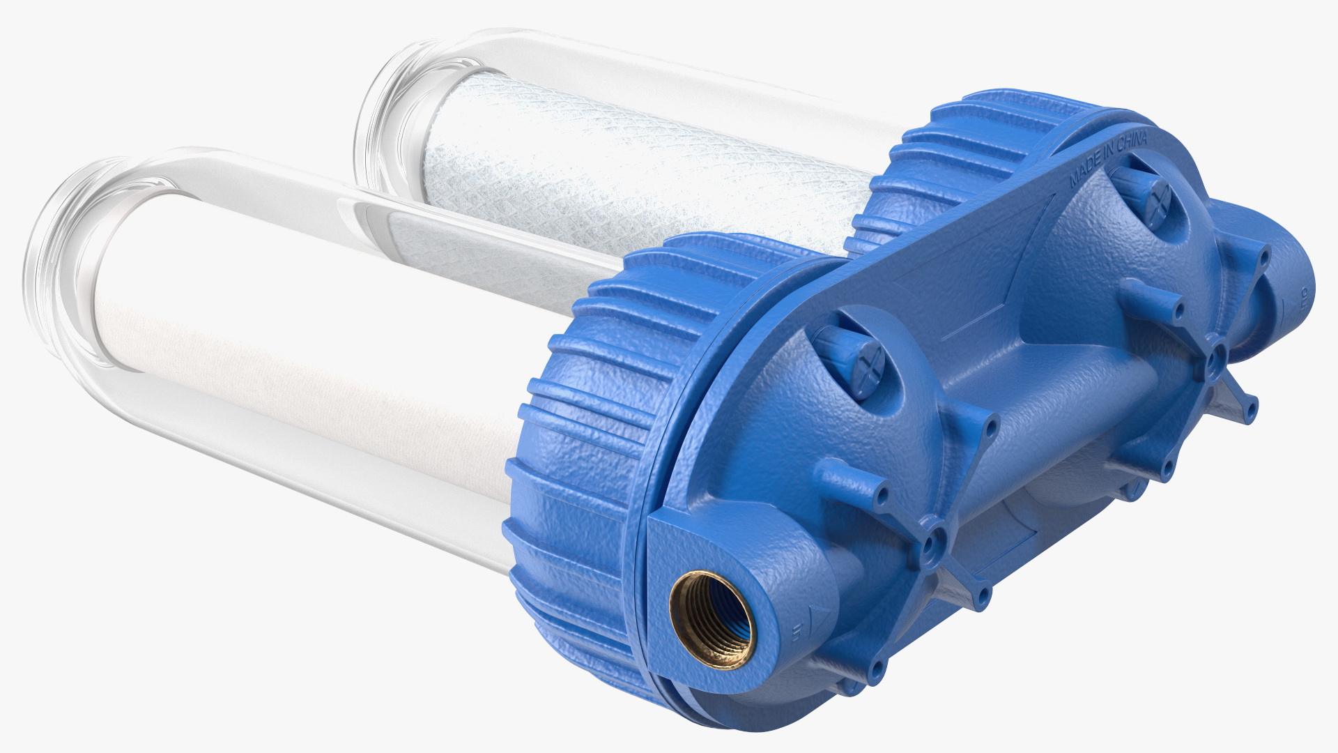 Dual Stage Water Filter Housing with Filters 3D model