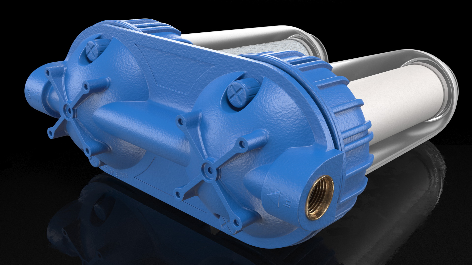 Dual Stage Water Filter Housing with Filters 3D model