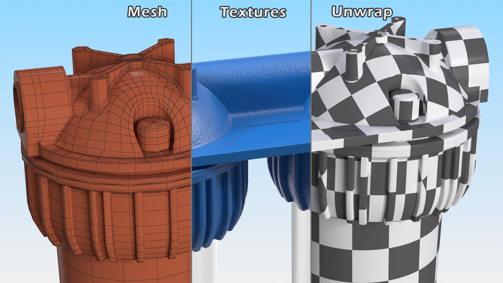 Dual Stage Water Filter Housing with Filters 3D model