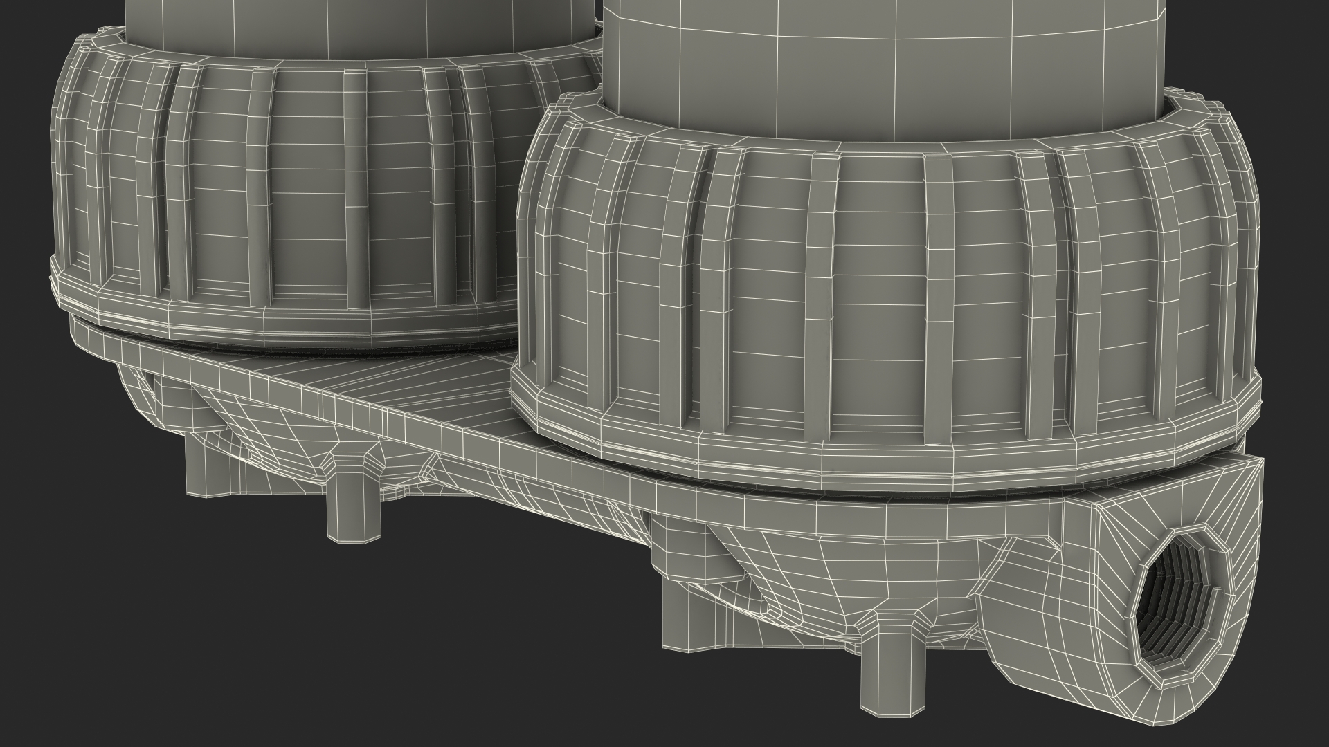 Dual Stage Water Filter Housing with Filters 3D model