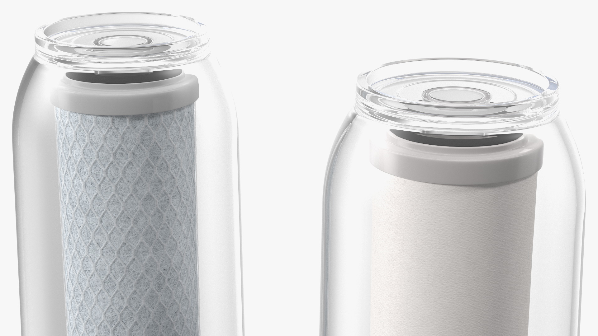 Dual Stage Water Filter Housing with Filters 3D model