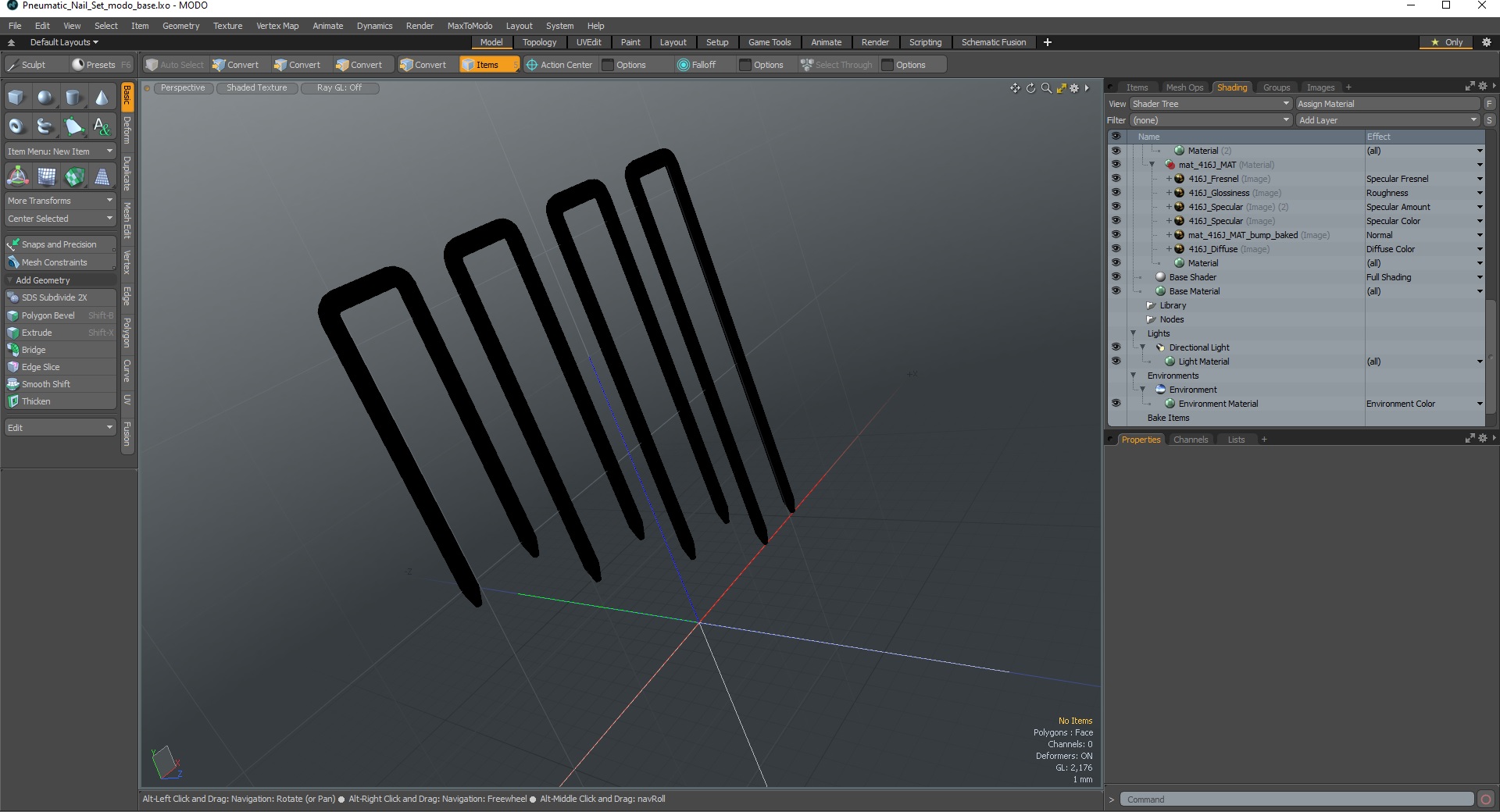 3D Pneumatic Nail Set model