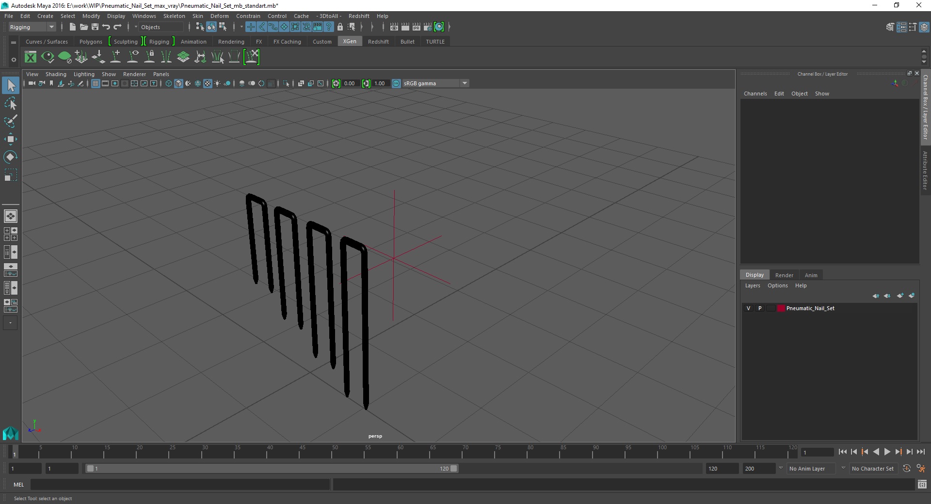 3D Pneumatic Nail Set model