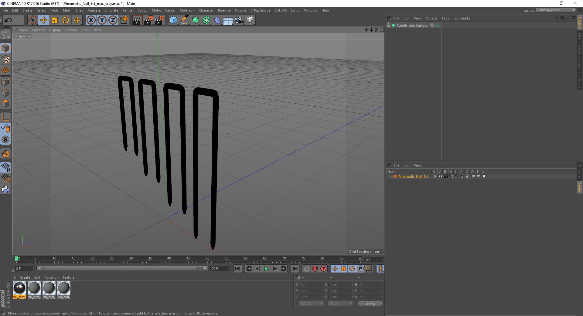 3D Pneumatic Nail Set model