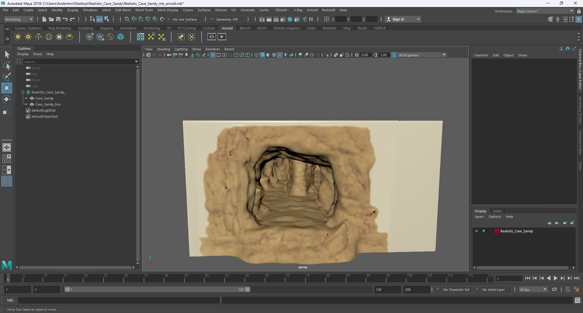 3D model Realistic Cave Sandy