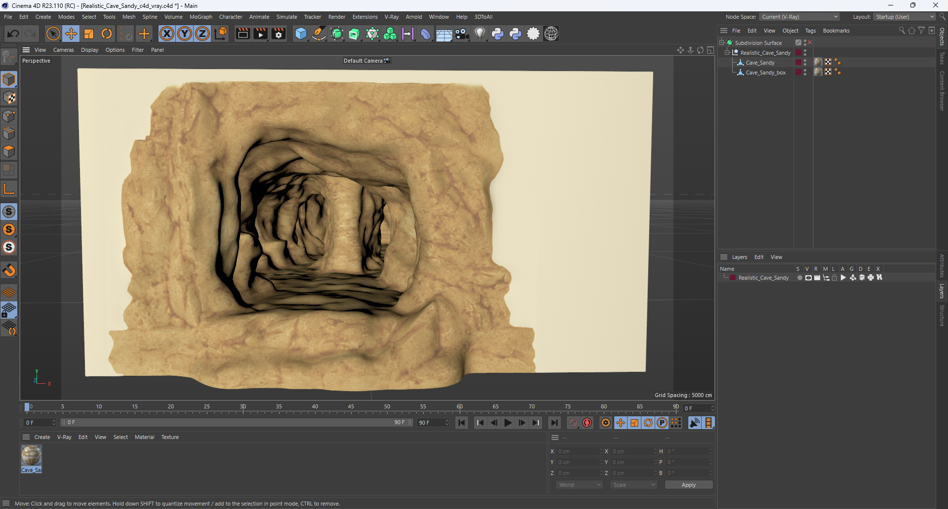 3D model Realistic Cave Sandy