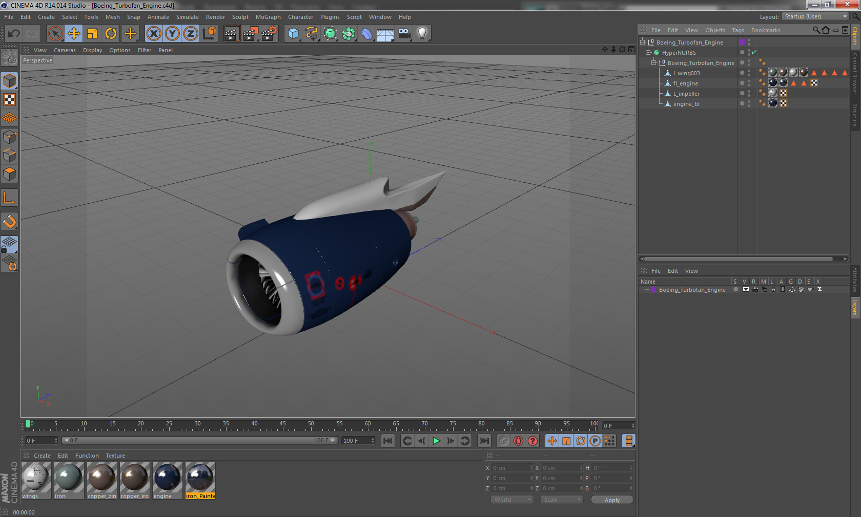 Boeing Turbofan Engine 3D