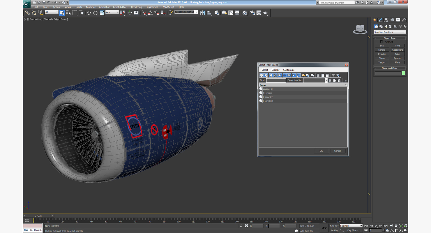 Boeing Turbofan Engine 3D