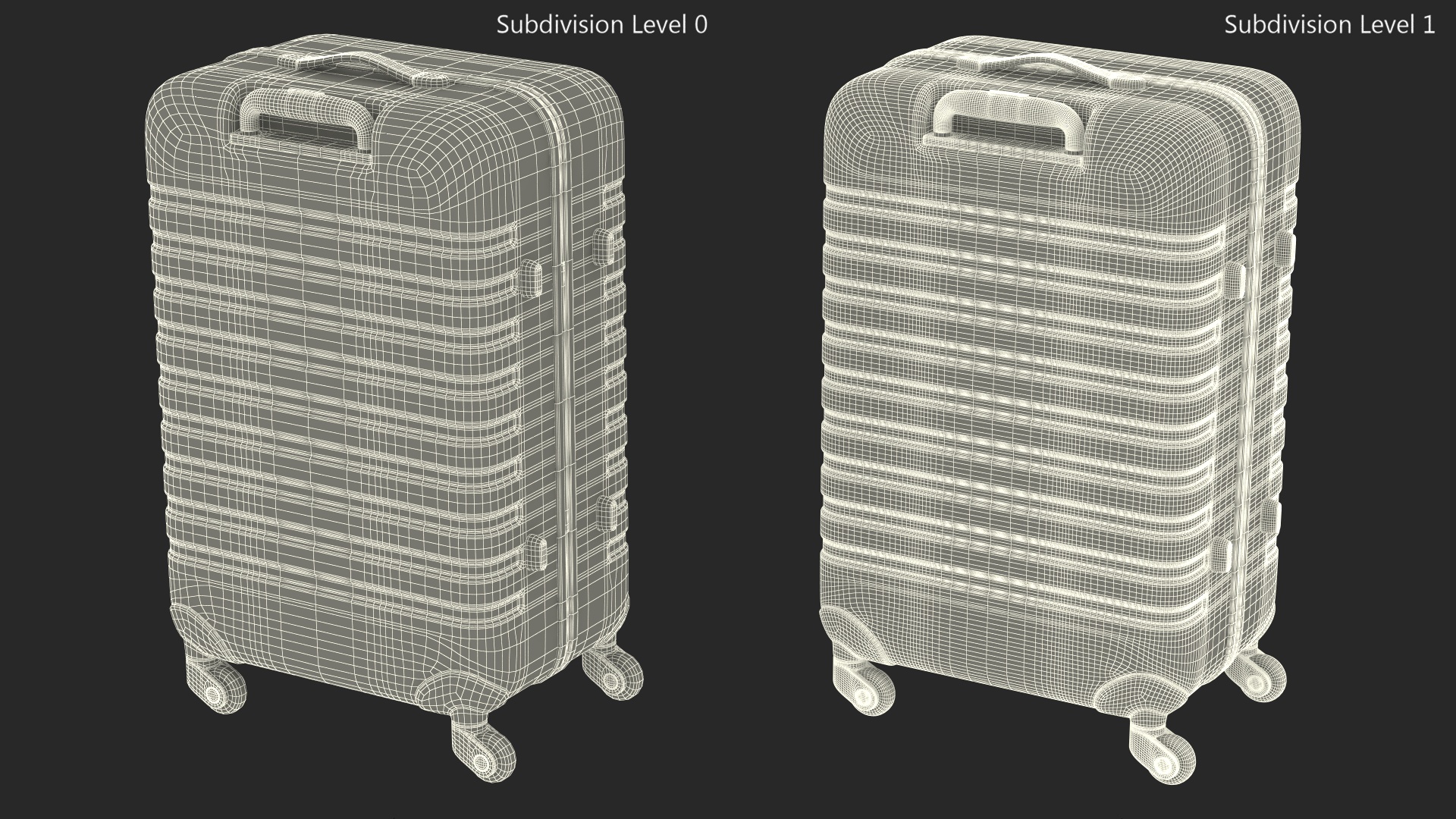 Hard Shell Rolling Suitcase 3D