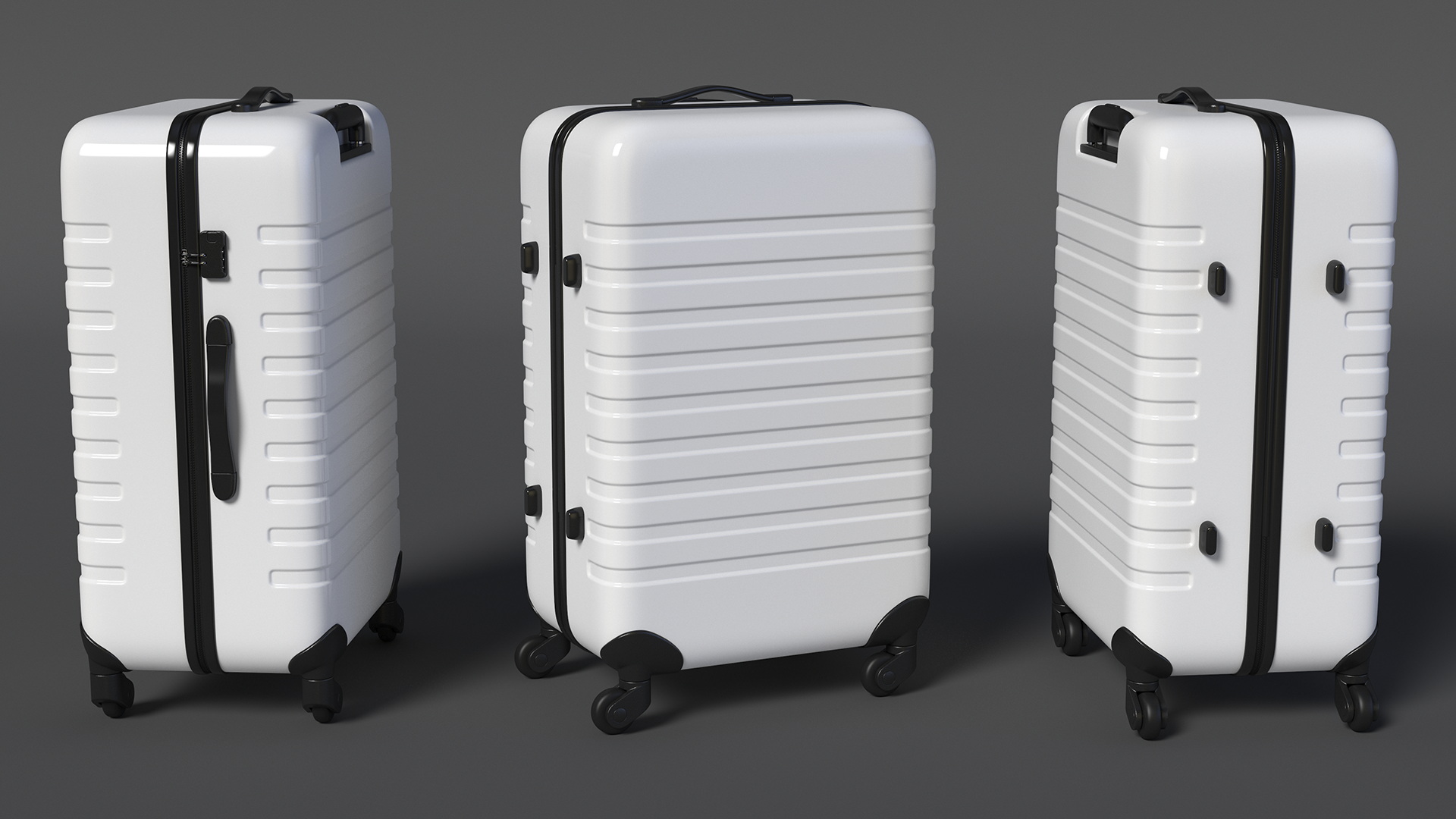 Hard Shell Rolling Suitcase 3D