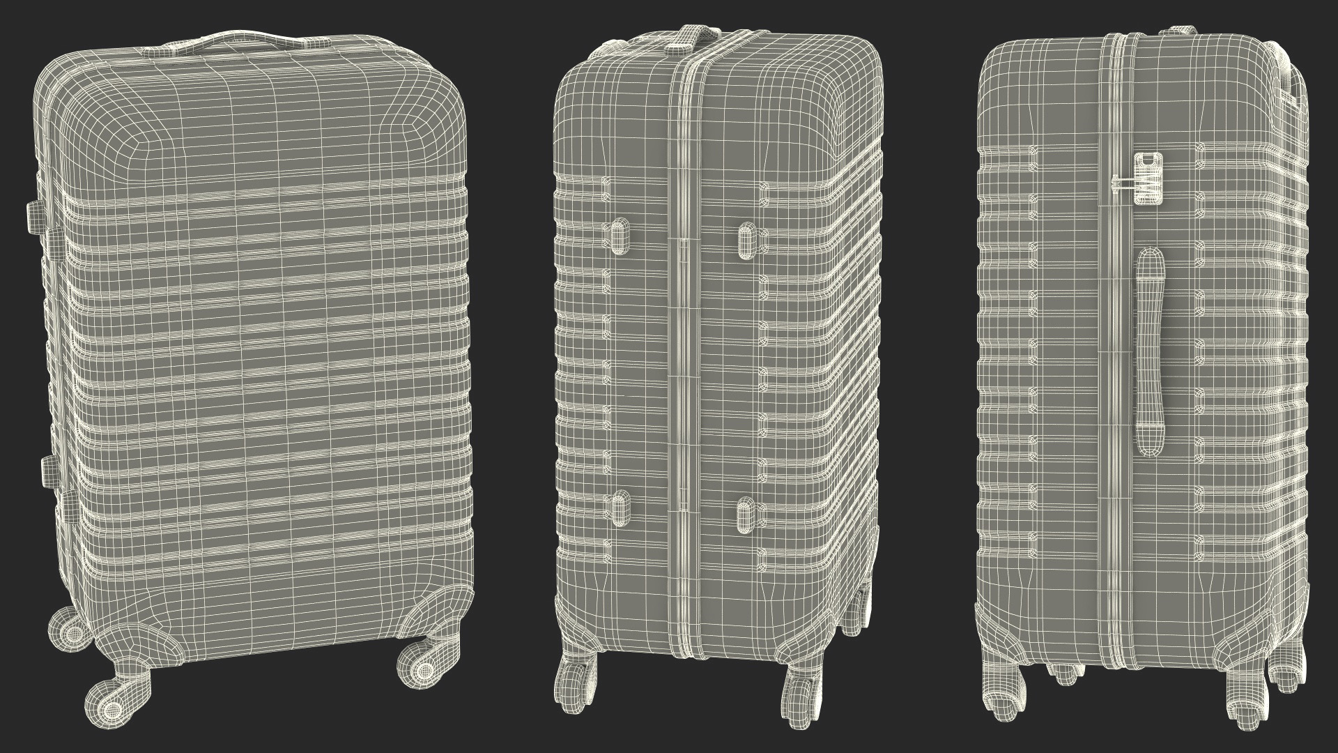 Hard Shell Rolling Suitcase 3D