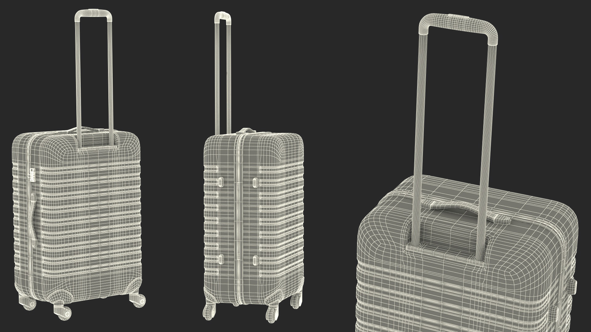 Hard Shell Rolling Suitcase 3D