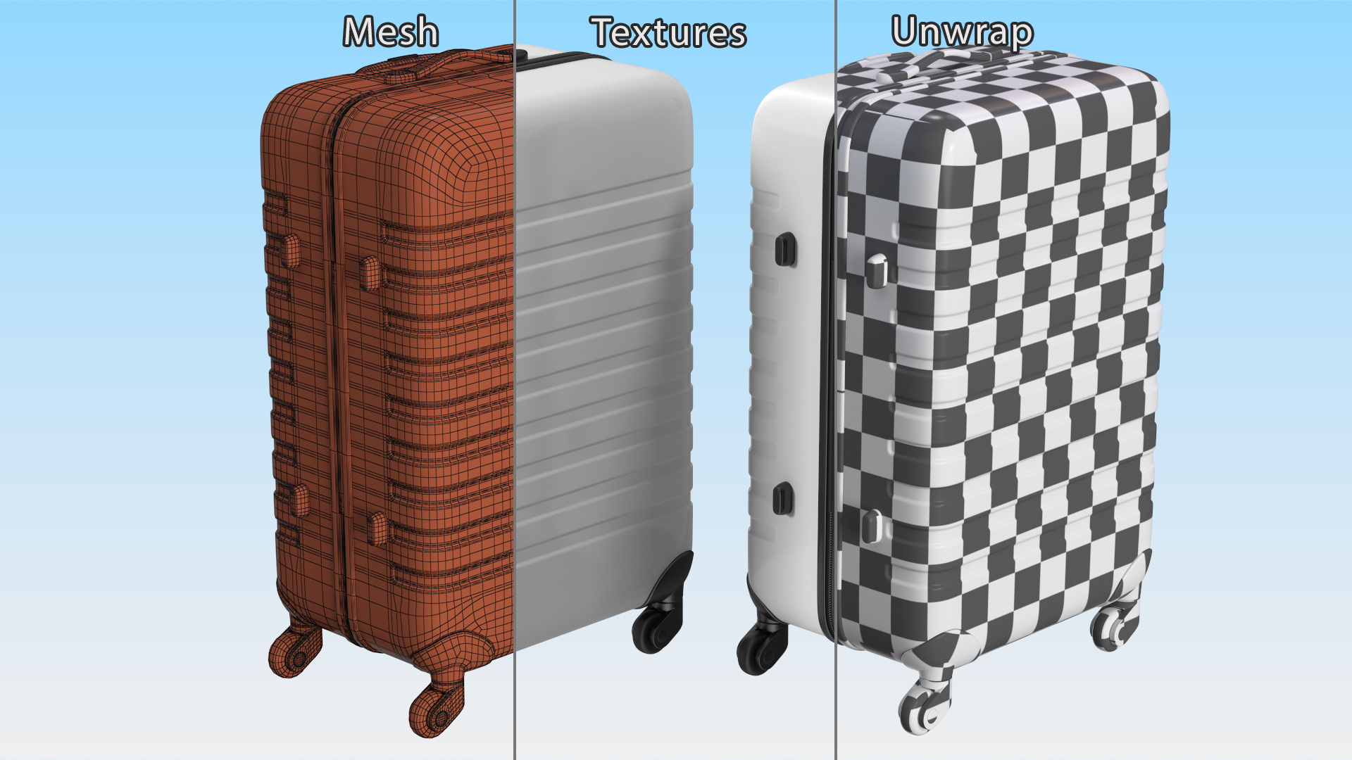 Hard Shell Rolling Suitcase 3D