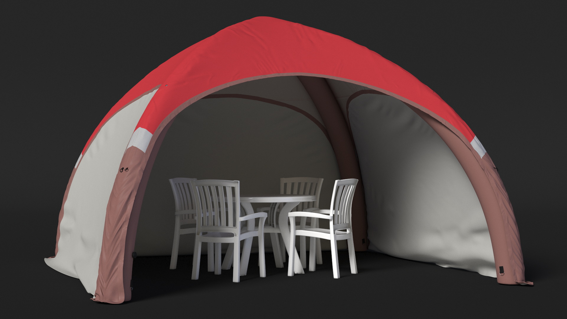 Inflatable Shelter with Plastic Table 3D