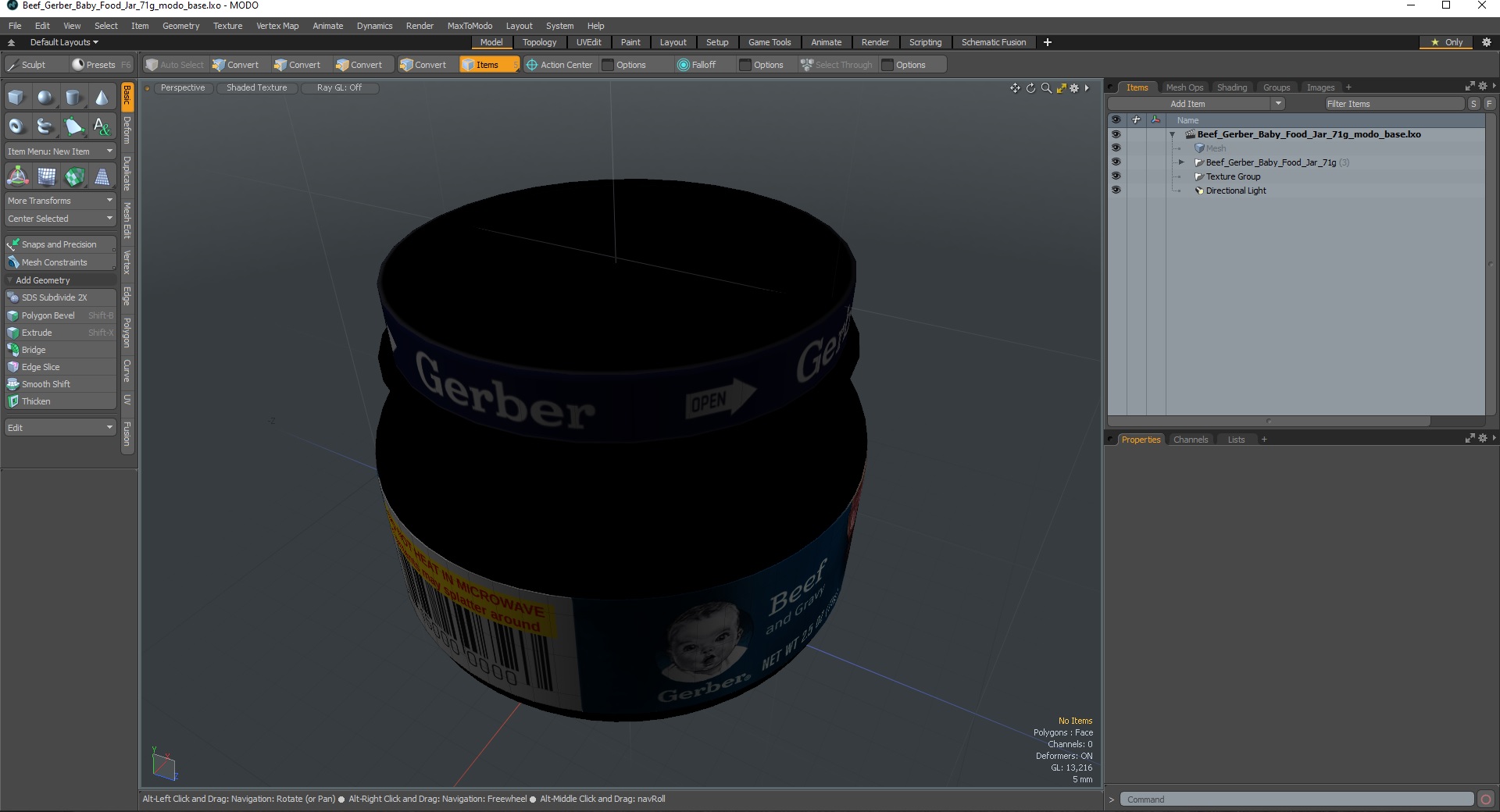Beef Gerber Baby Food Jar 71g 3D model