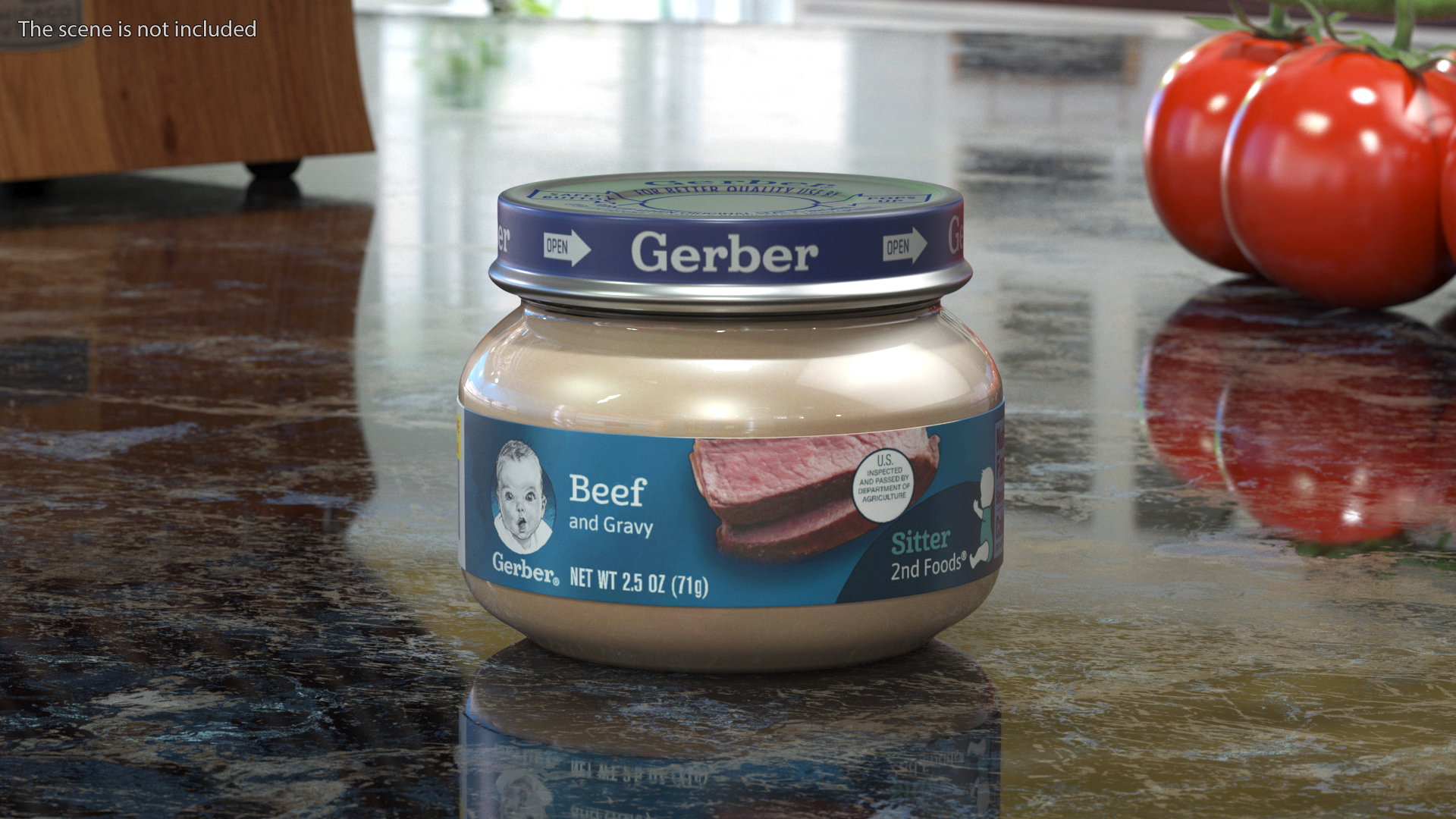 Beef Gerber Baby Food Jar 71g 3D model