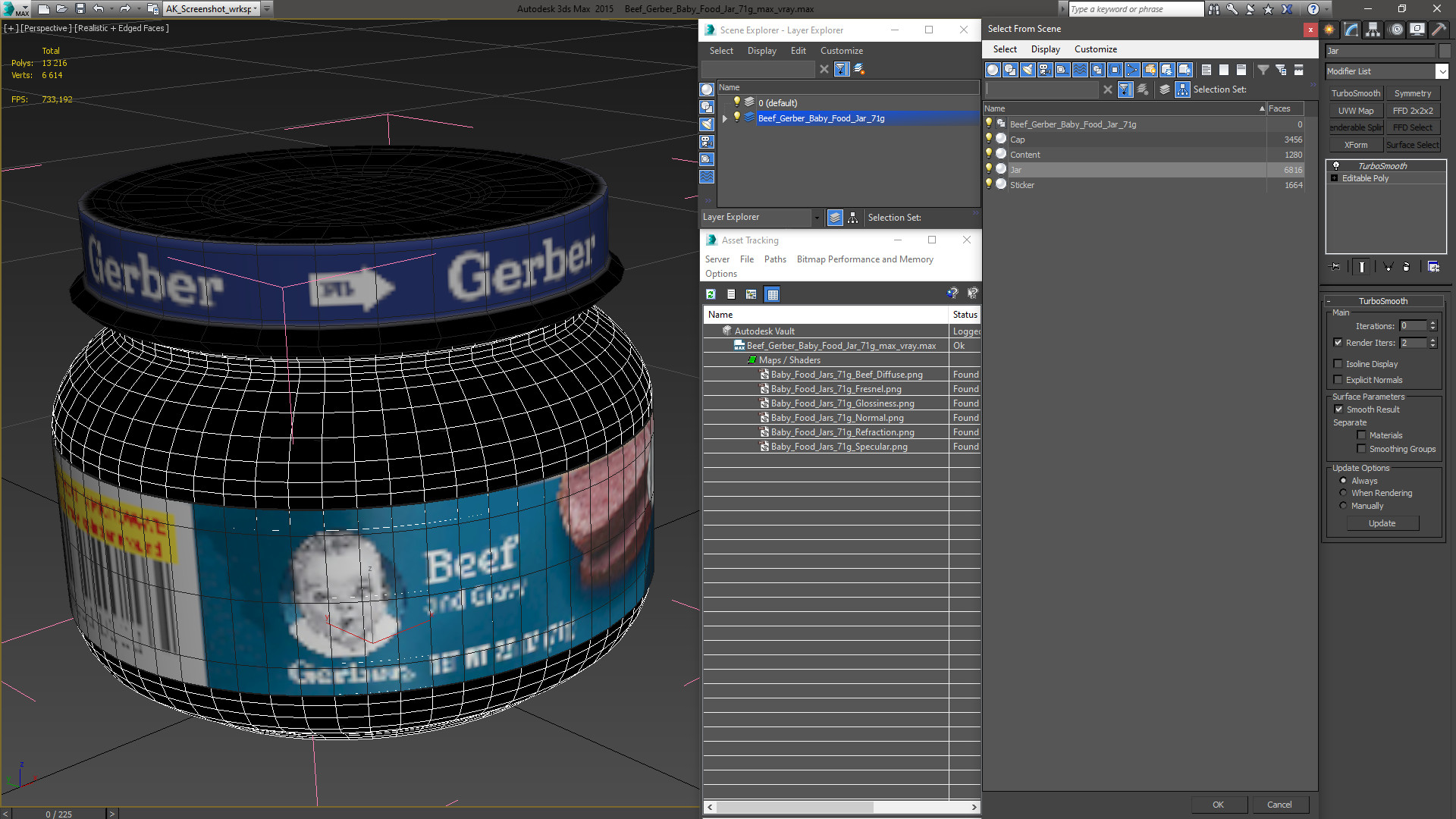 Beef Gerber Baby Food Jar 71g 3D model