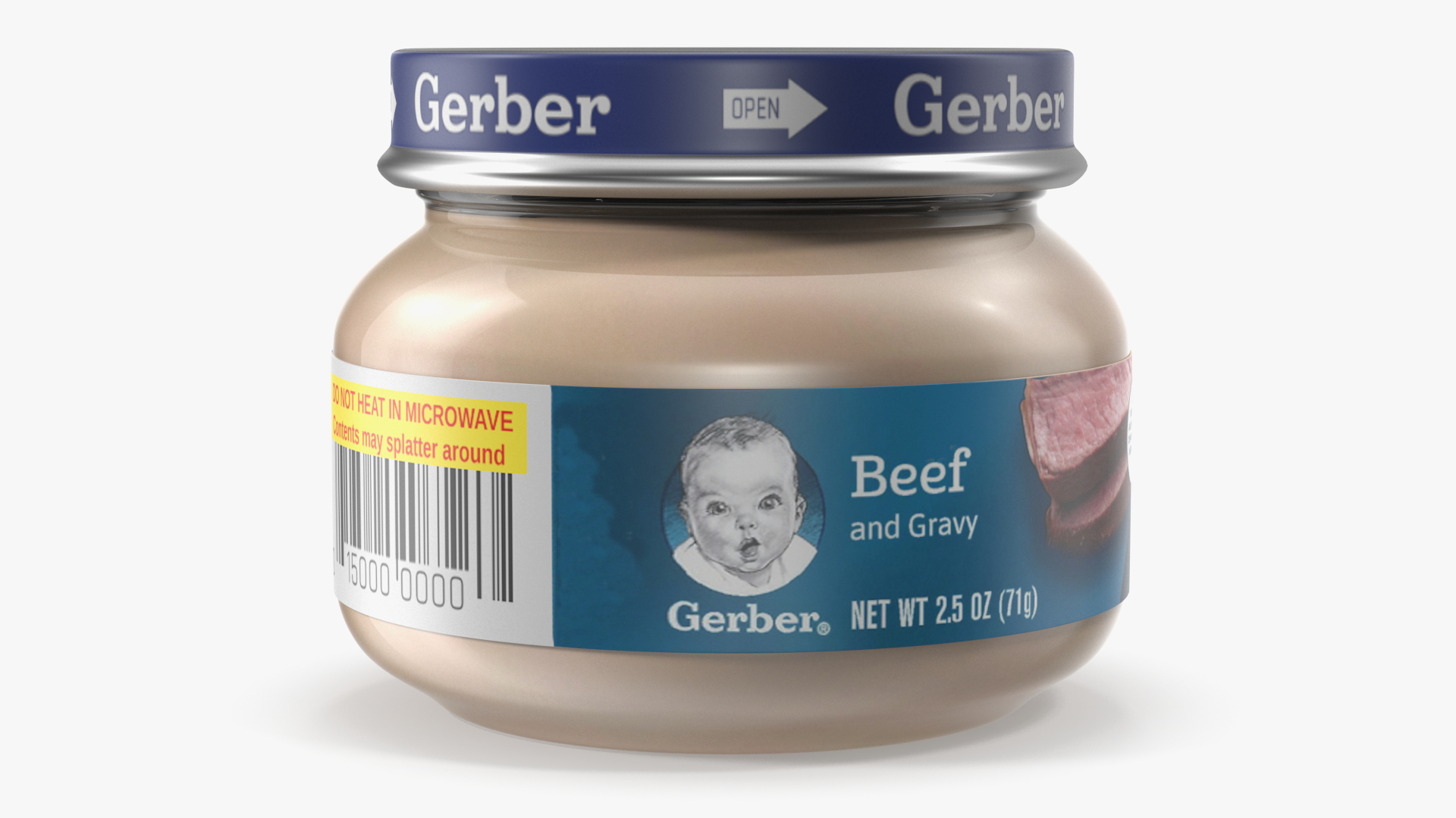 Beef Gerber Baby Food Jar 71g 3D model