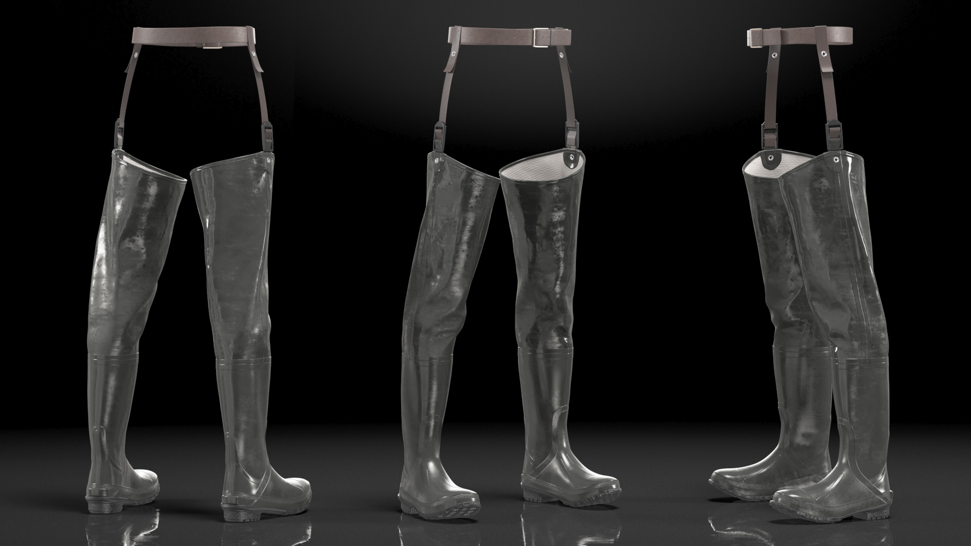 Hip Boot for Hunting and Fishing Gray 3D